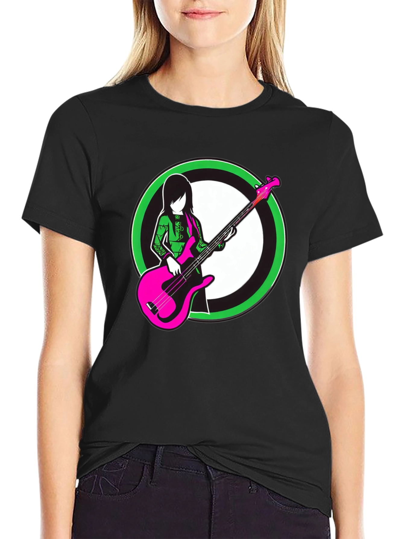 Cool Graphic Tee - Girl with Bass Guitar