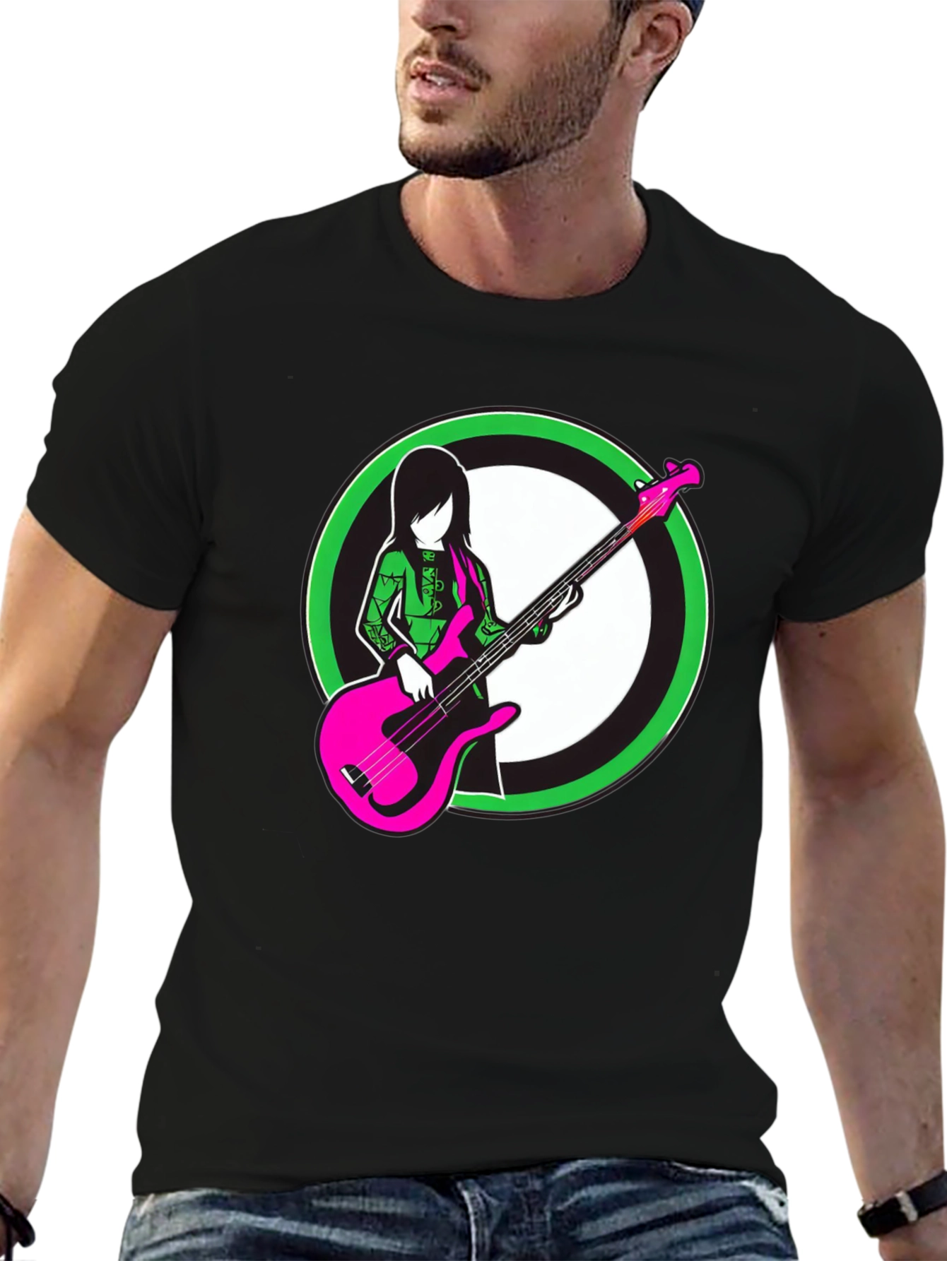 Cool Graphic Tee - Girl with Bass Guitar