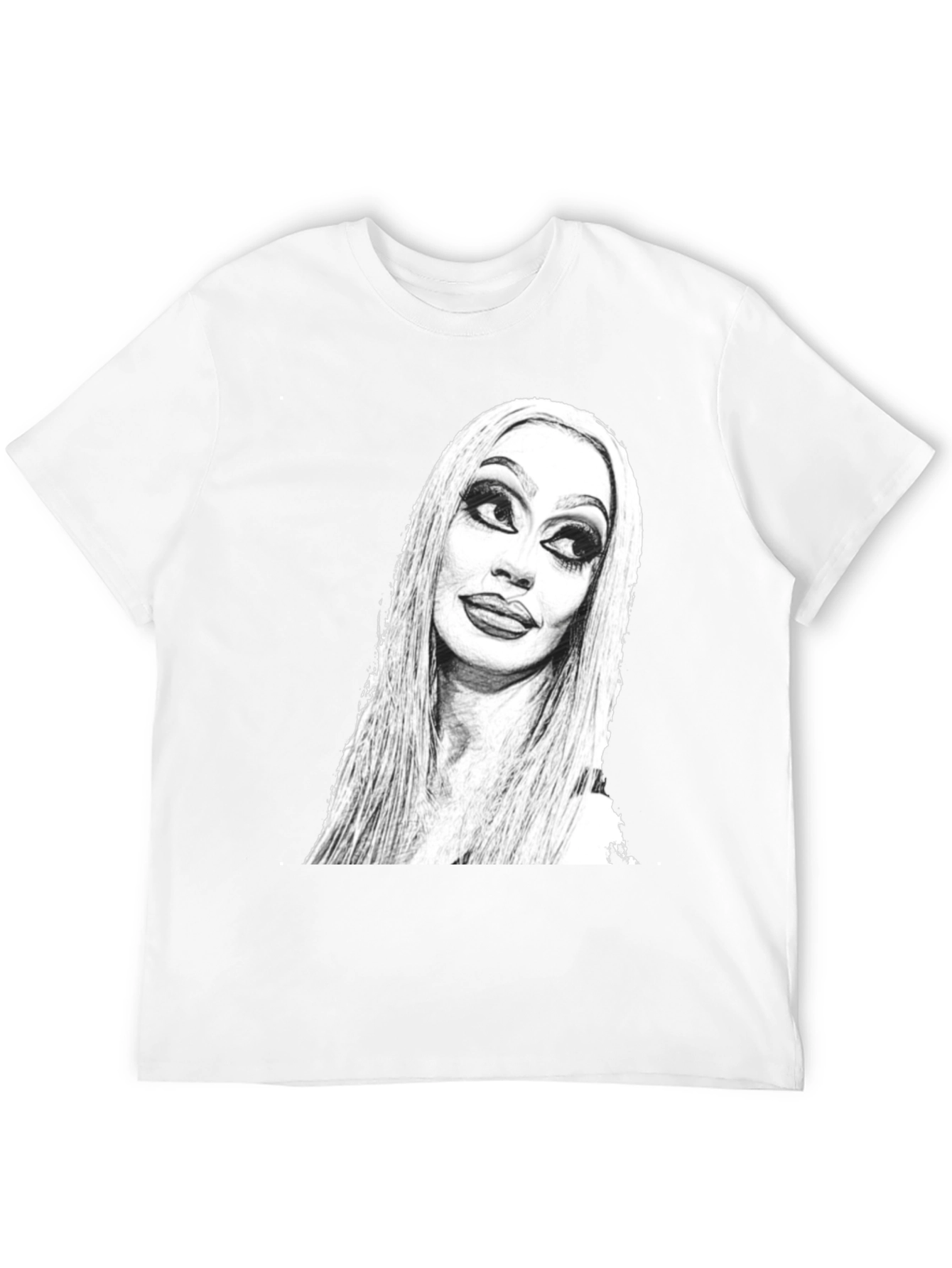 Sketch Portrait Black T-Shirt