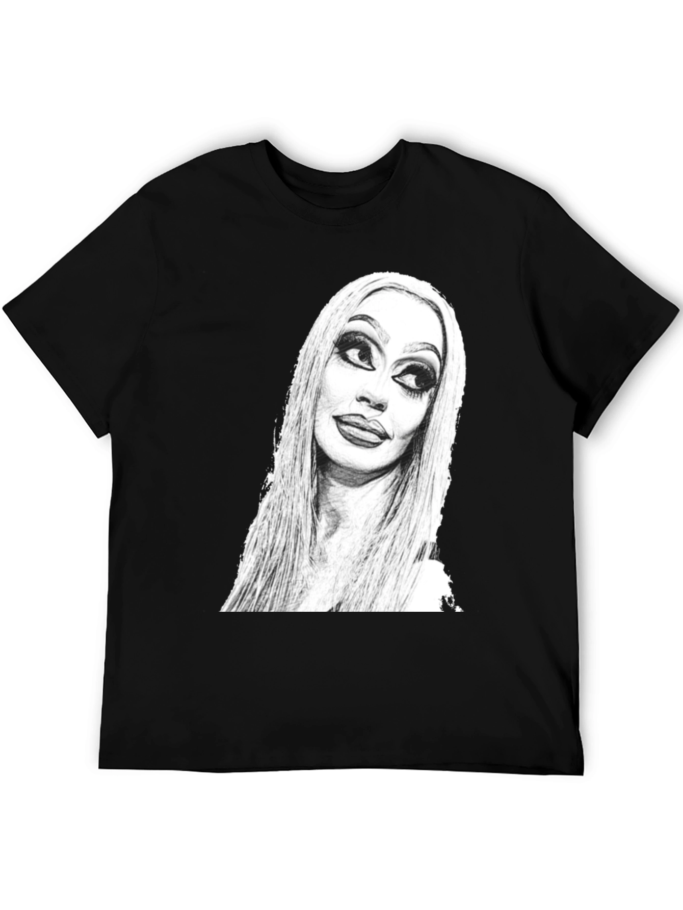Sketch Portrait Black T-Shirt