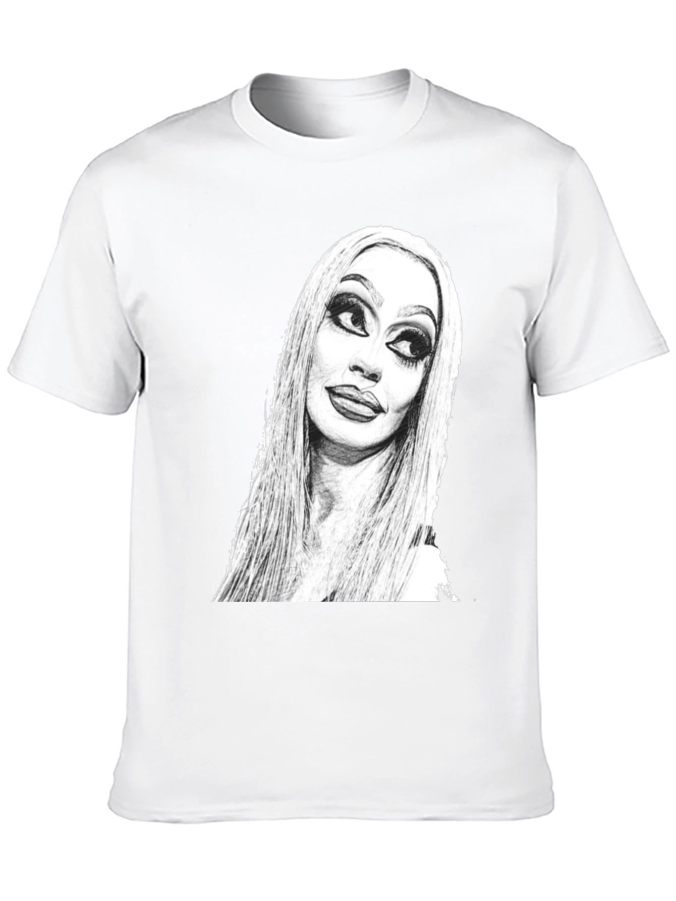Sketch Portrait Black T-Shirt