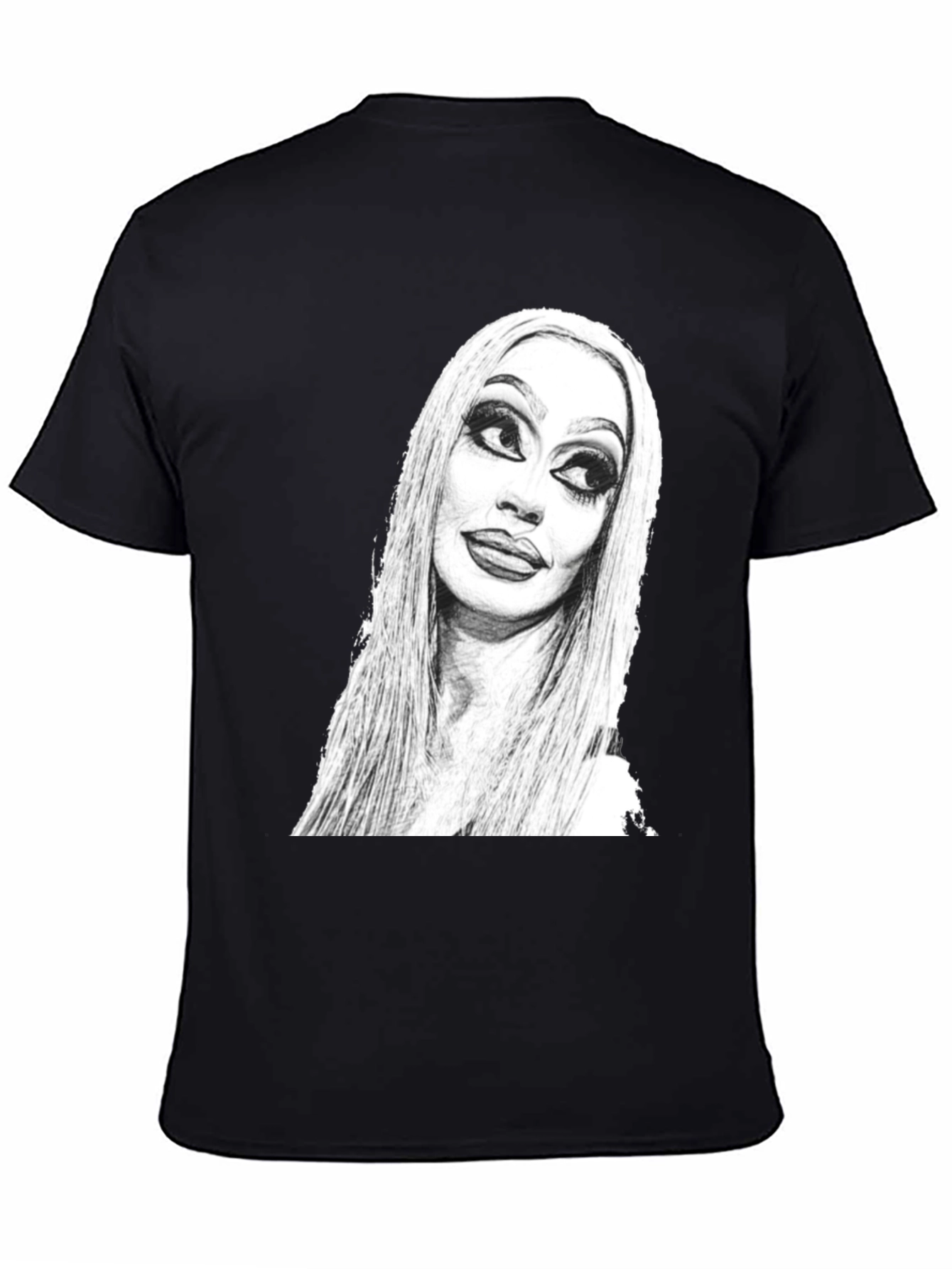 Sketch Portrait Black T-Shirt