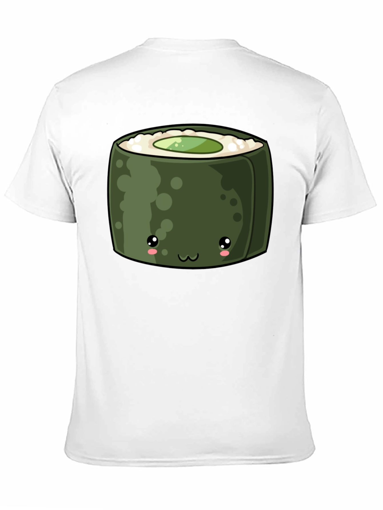 Cute Sushi Roll Graphic Tee - Black T-Shirt