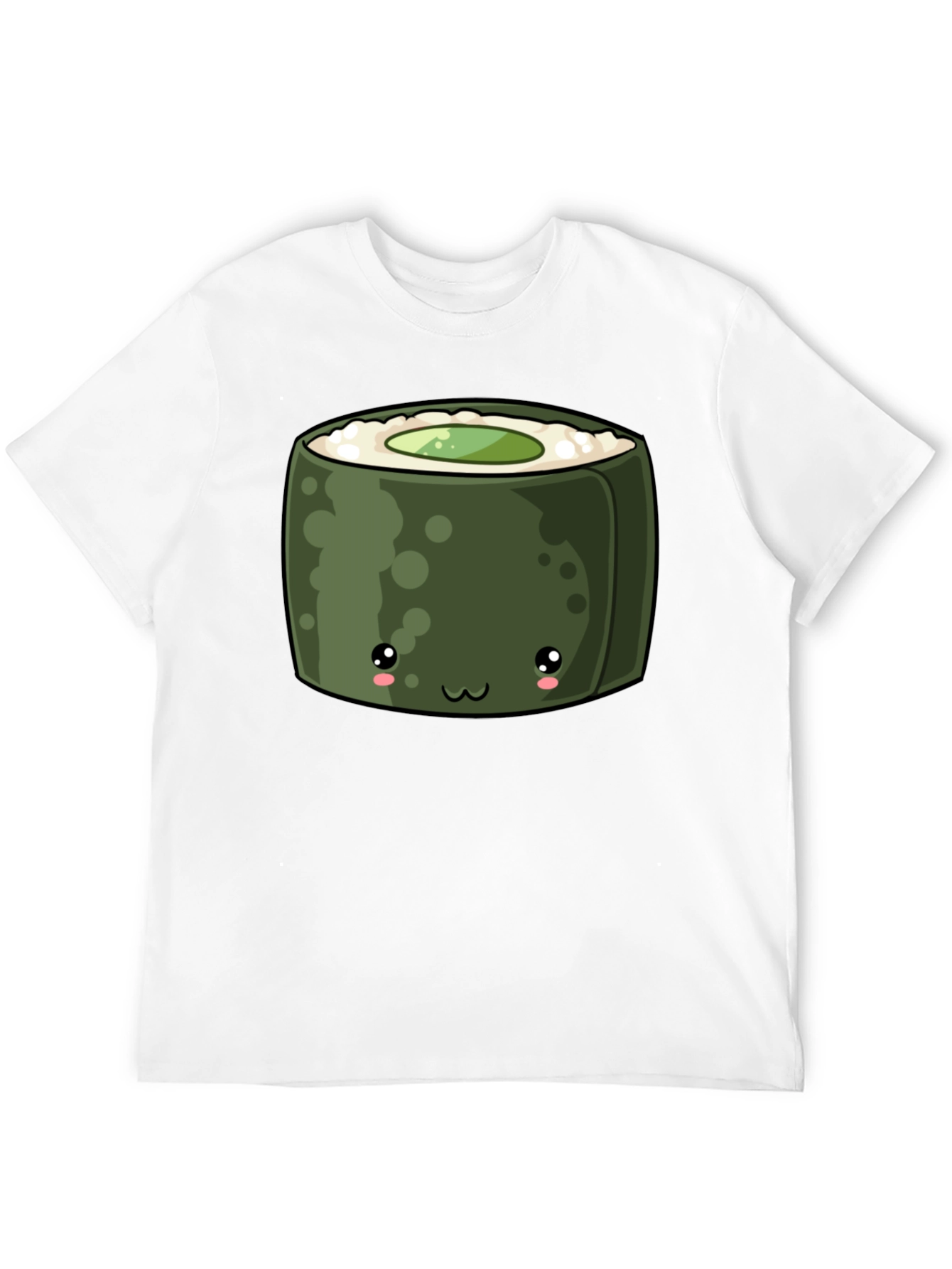Cute Sushi Roll Graphic Tee - Black T-Shirt