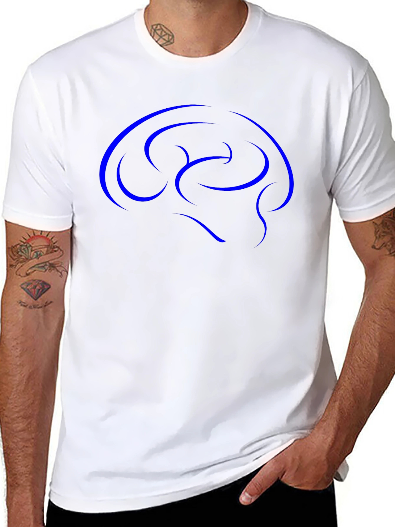 Abstract Brain Graphic Tee - Black