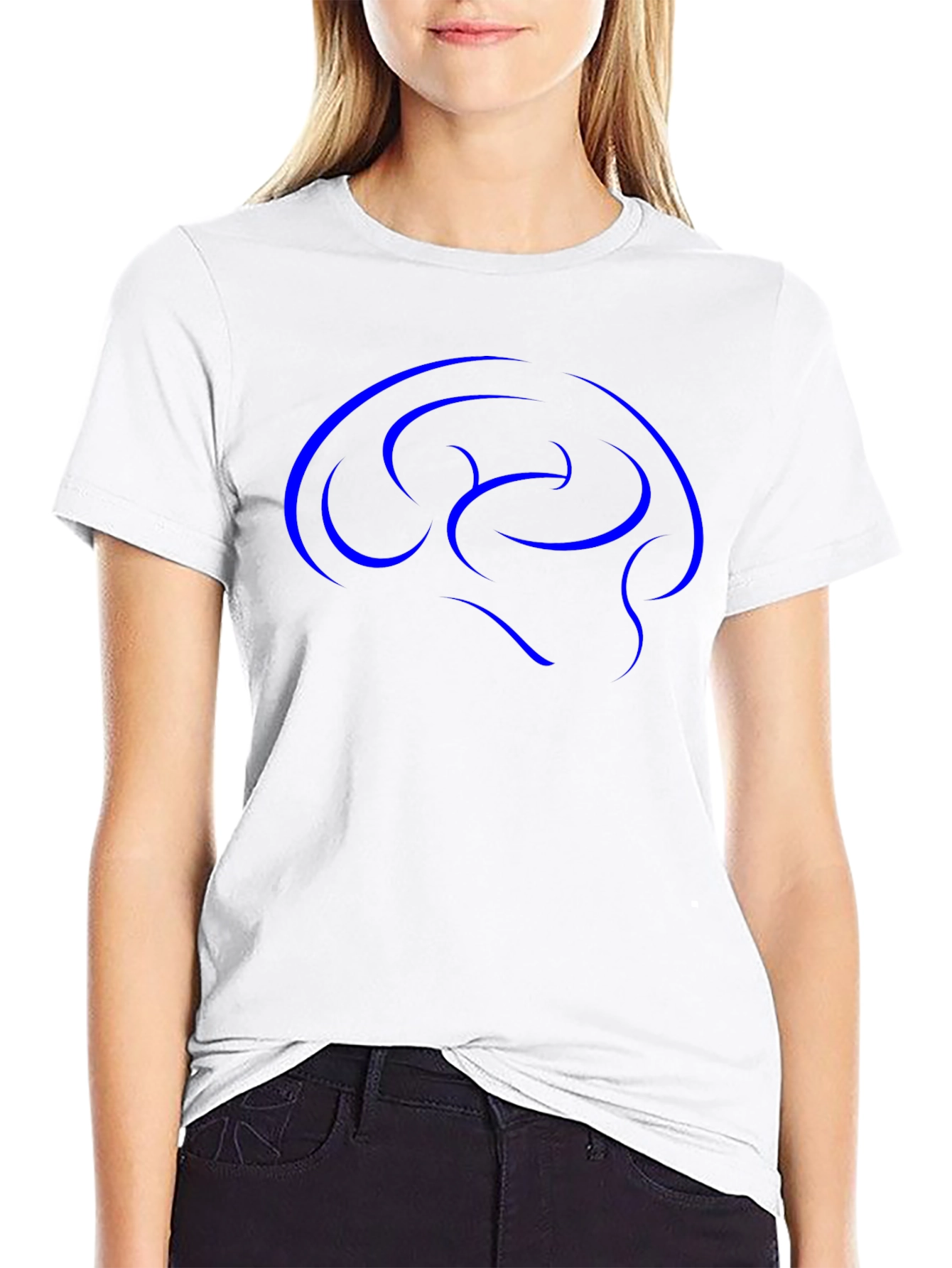 Abstract Brain Graphic Tee - Black