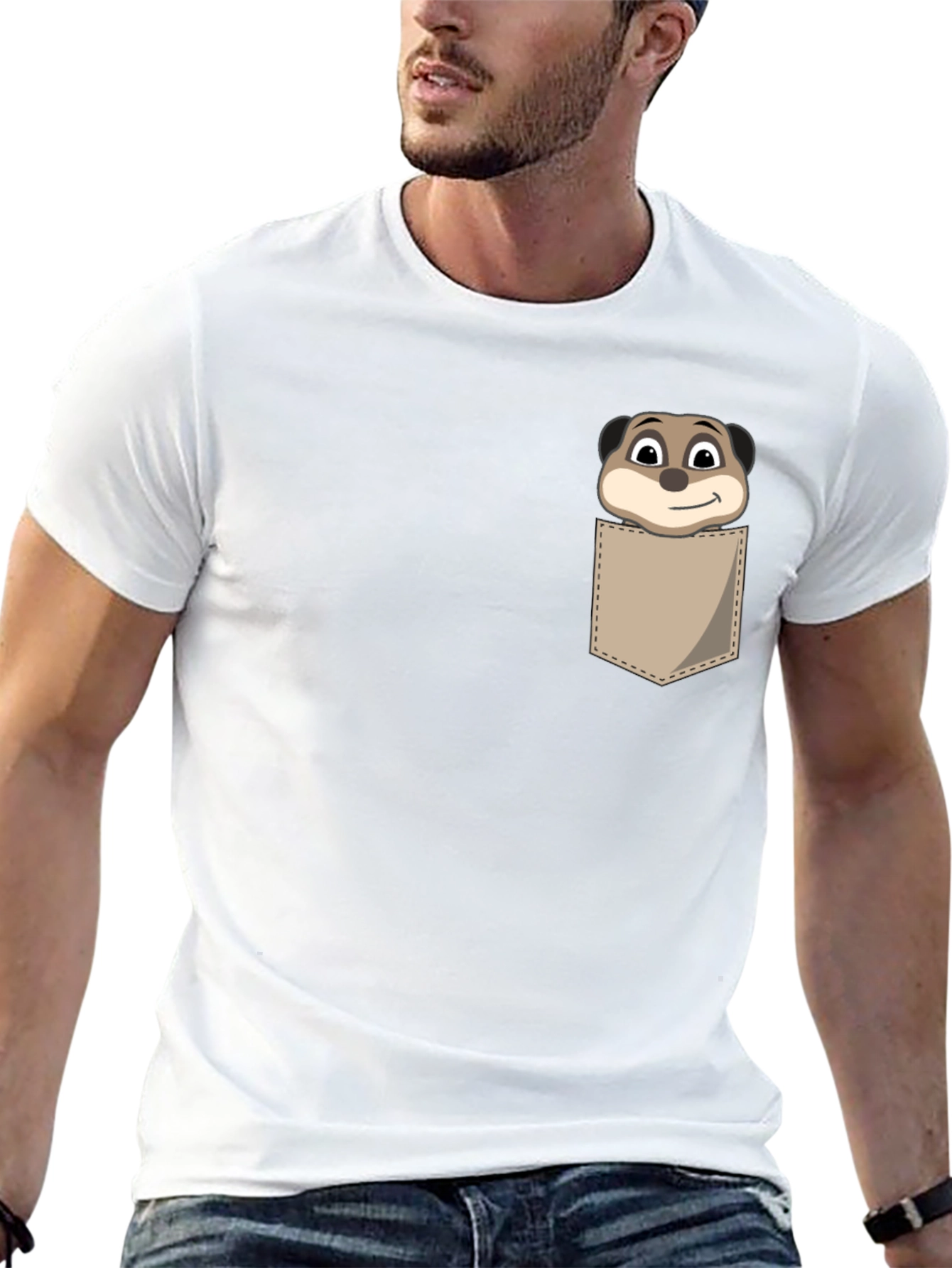 Meerkat Pocket T-Shirt - Novelty Animal Tee