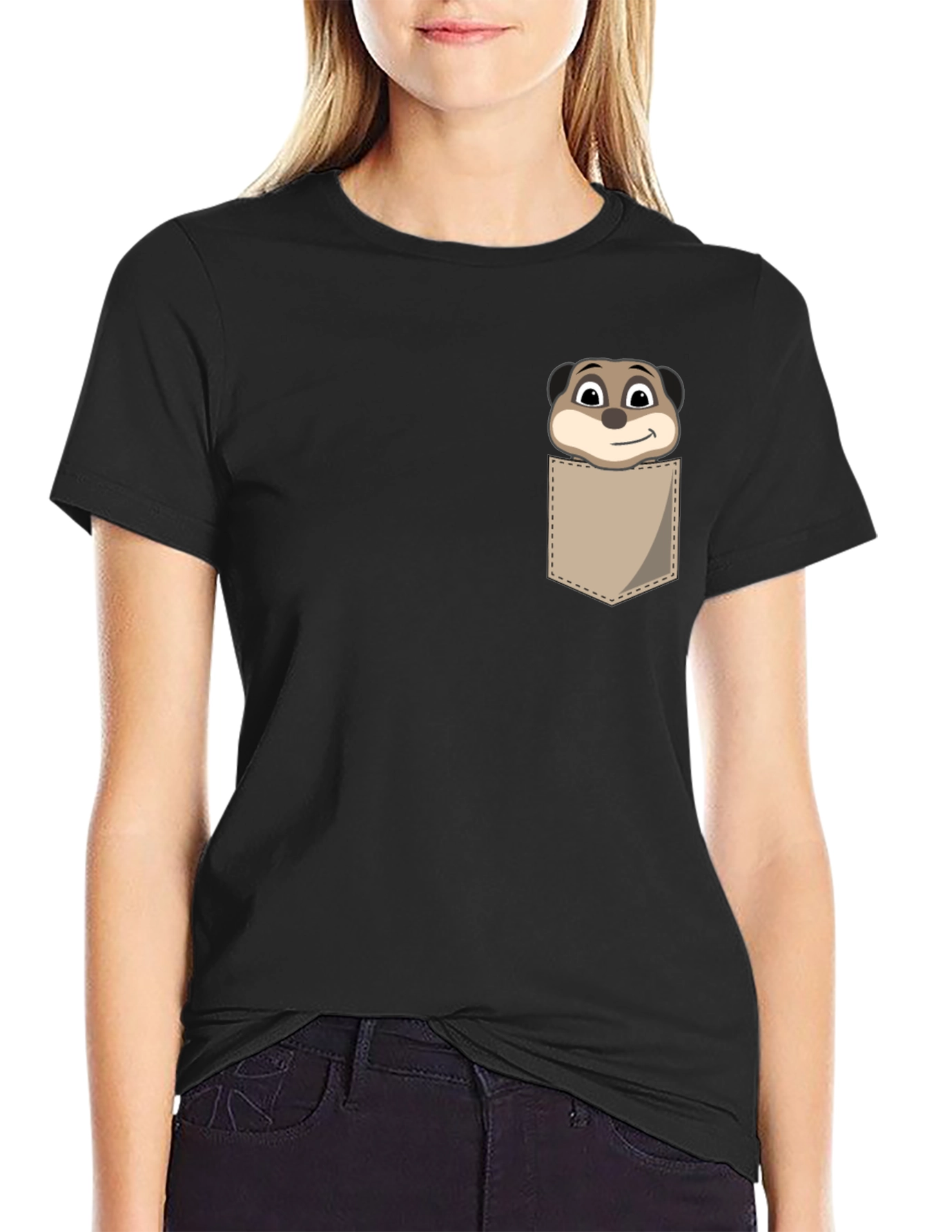 Meerkat Pocket T-Shirt - Novelty Animal Tee
