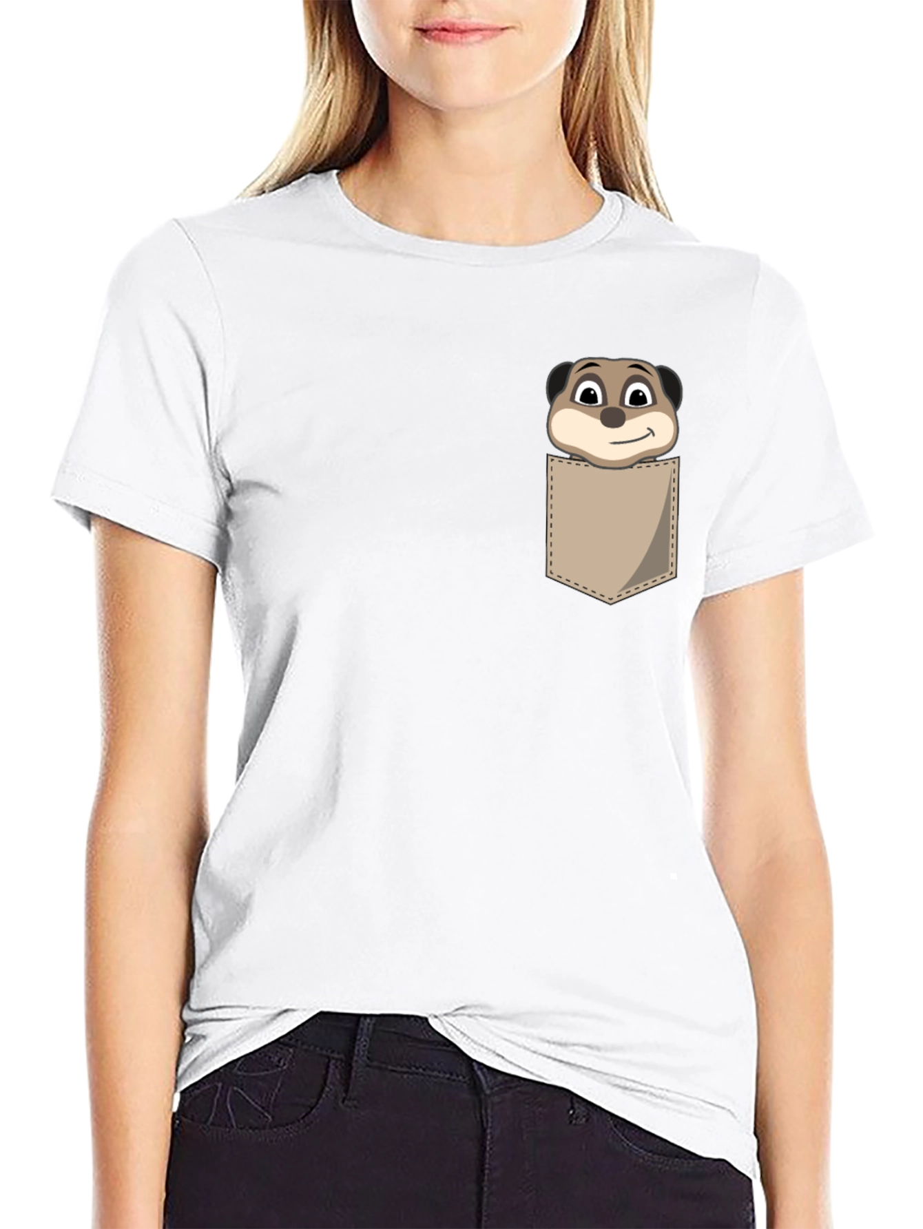 Meerkat Pocket T-Shirt - Novelty Animal Tee