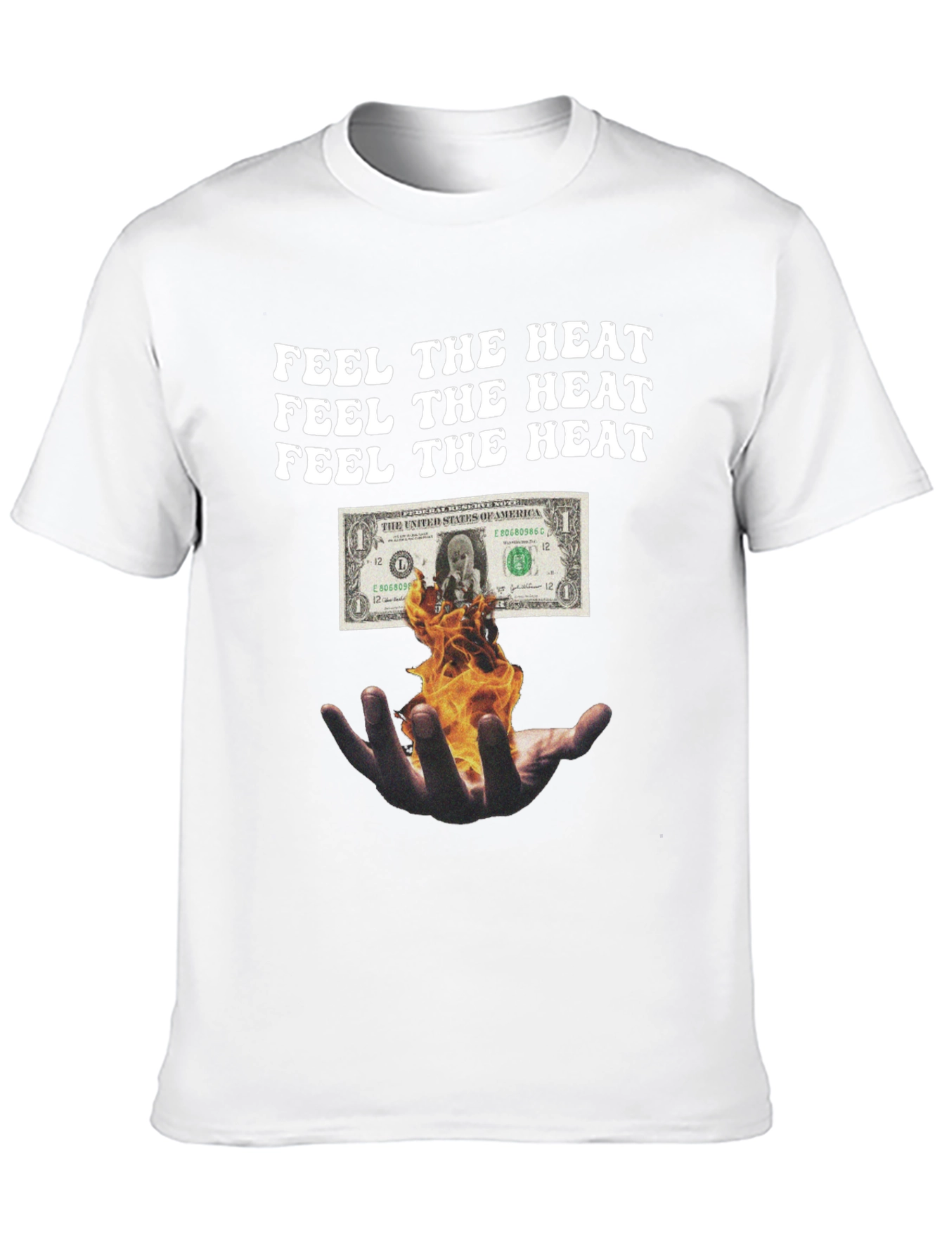 Feel the Heat Graphic Tee - Burning Money Design