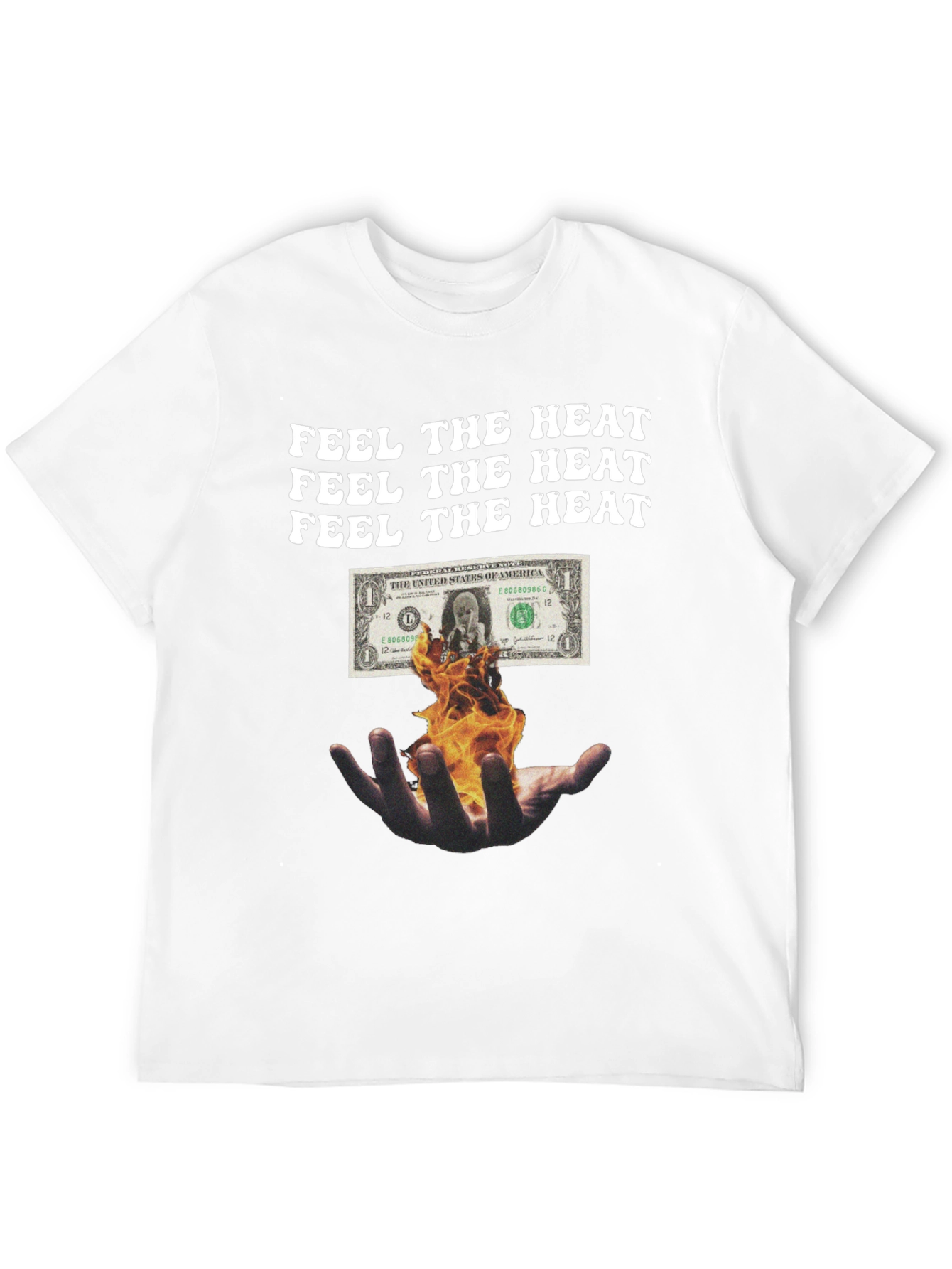 Feel the Heat Graphic Tee - Burning Money Design