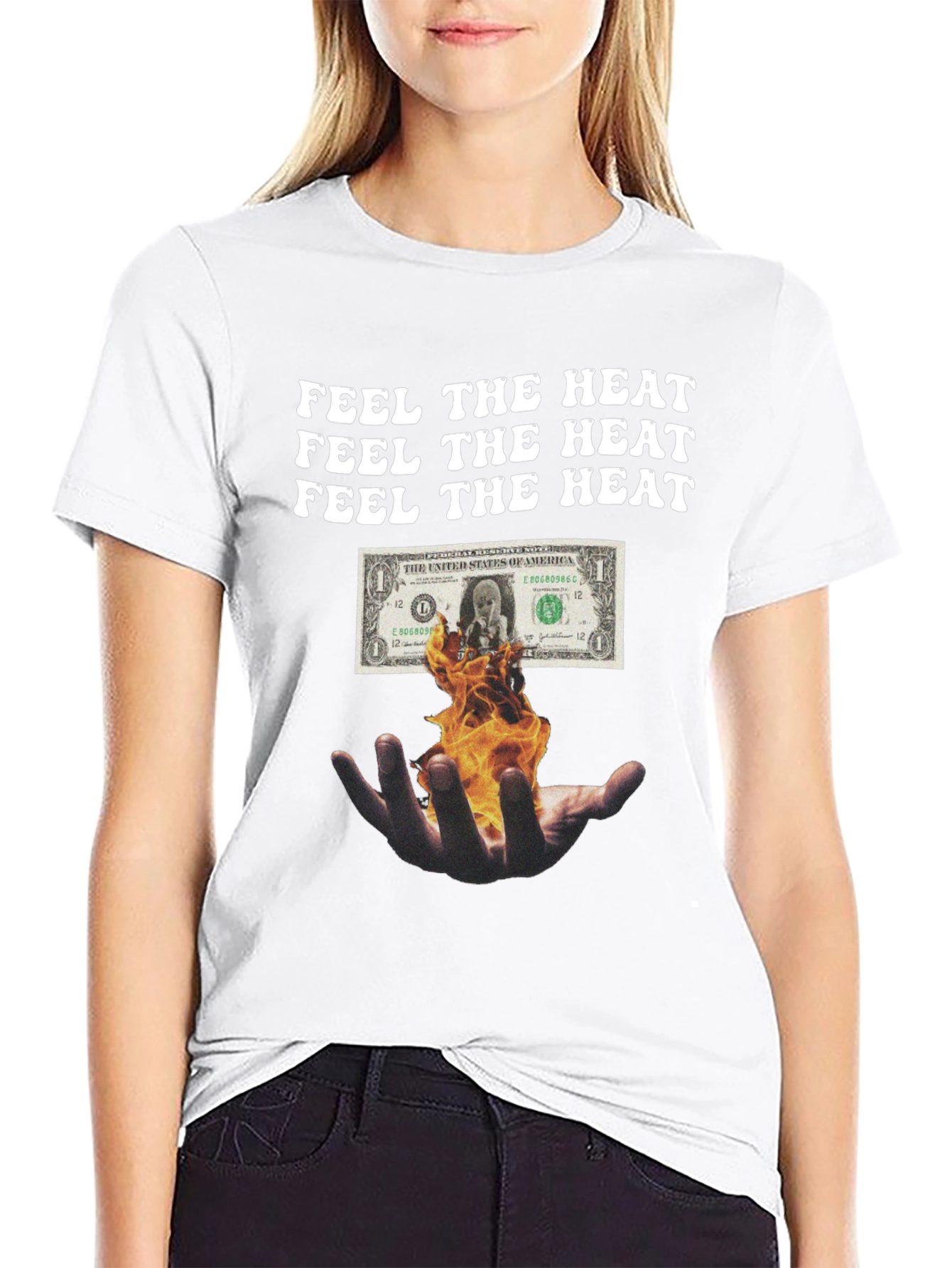 Feel the Heat Graphic Tee - Burning Money Design
