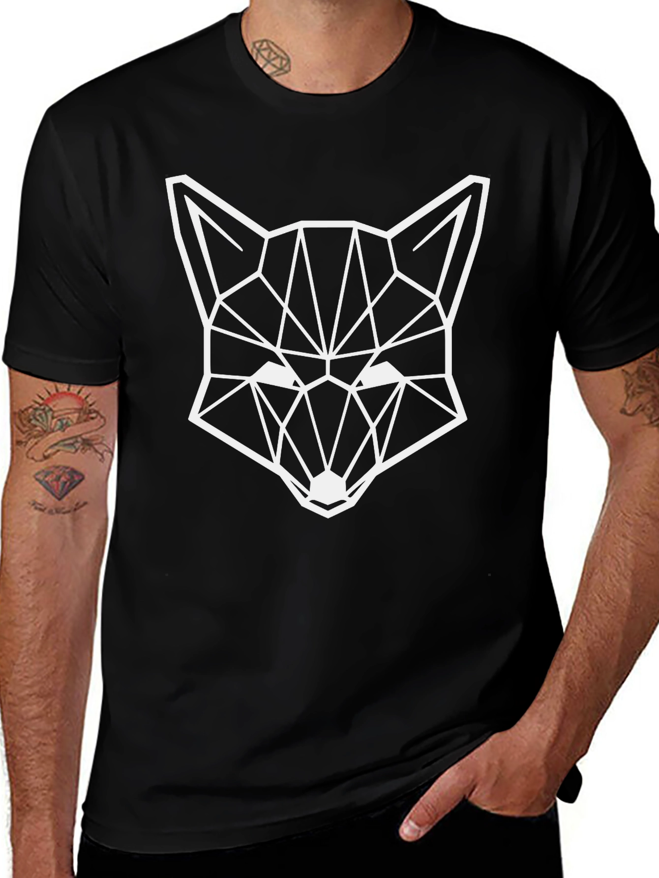 Geometric Fox Graphic Tee - Modern Style