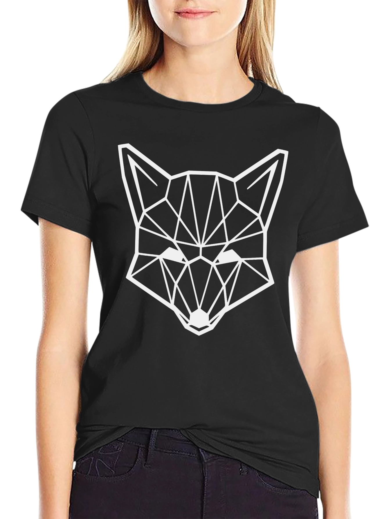 Geometric Fox Graphic Tee - Modern Style