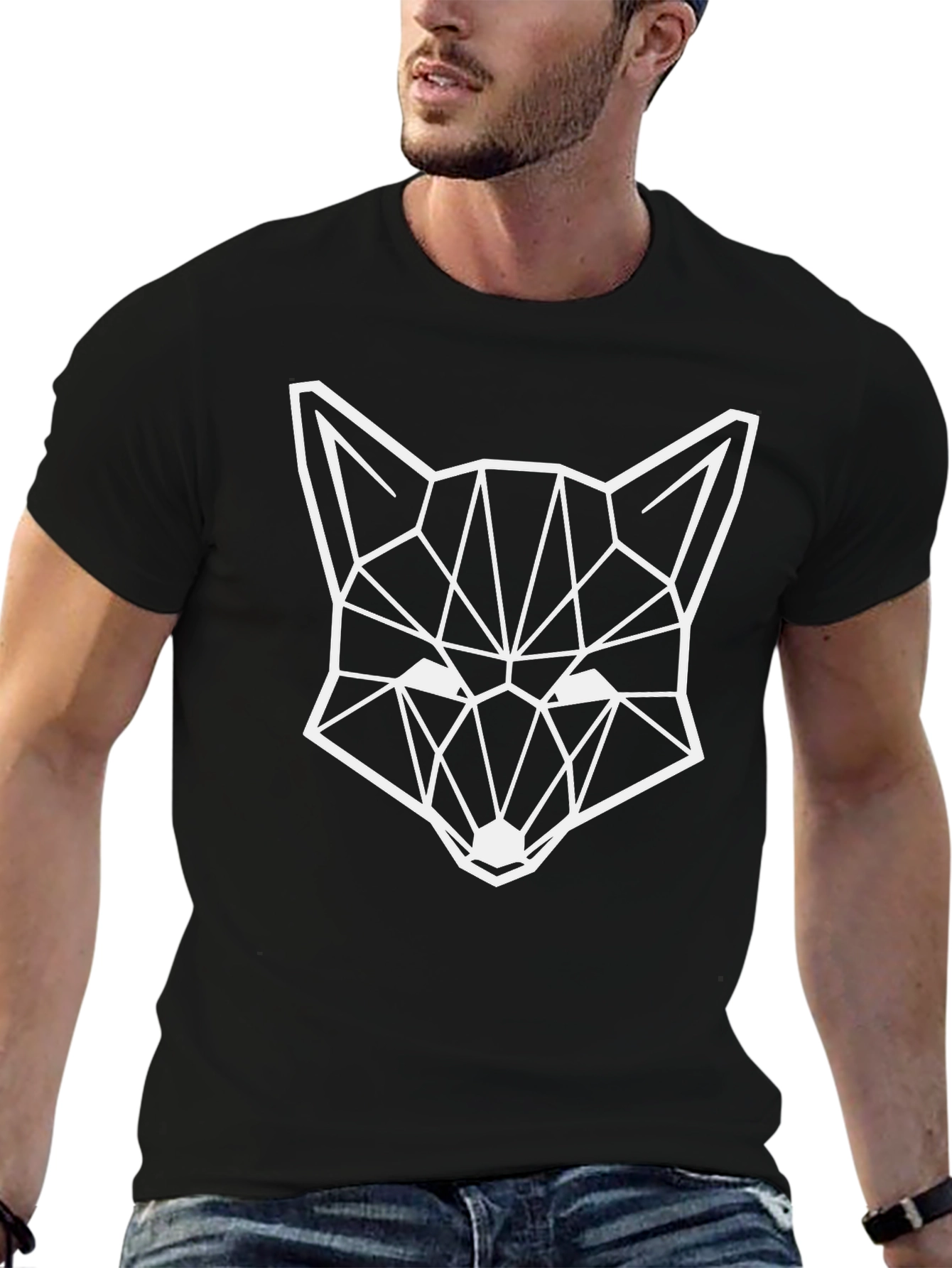Geometric Fox Graphic Tee - Modern Style