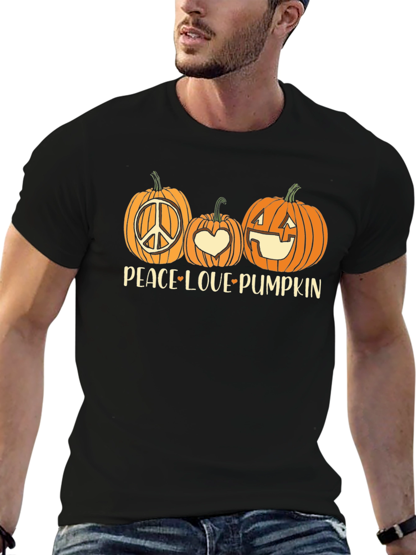 Peace Love Pumpkin Halloween T-Shirt