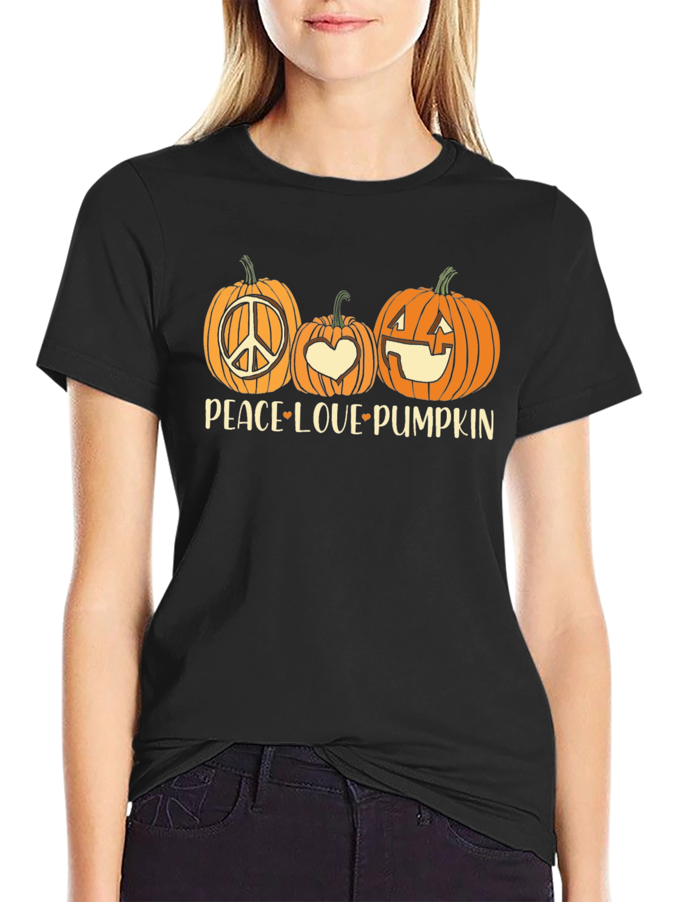 Peace Love Pumpkin Halloween T-Shirt