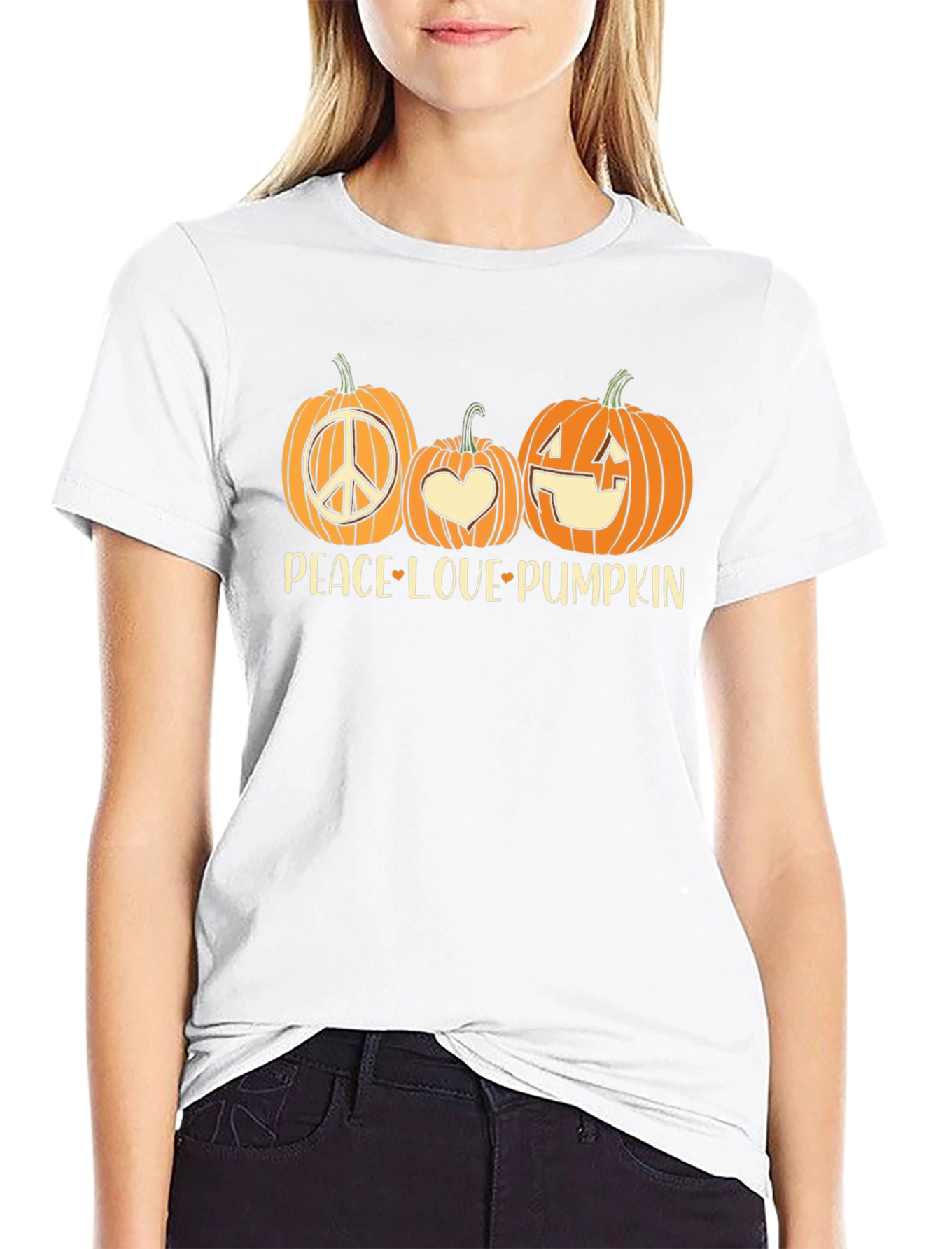 Peace Love Pumpkin Halloween T-Shirt