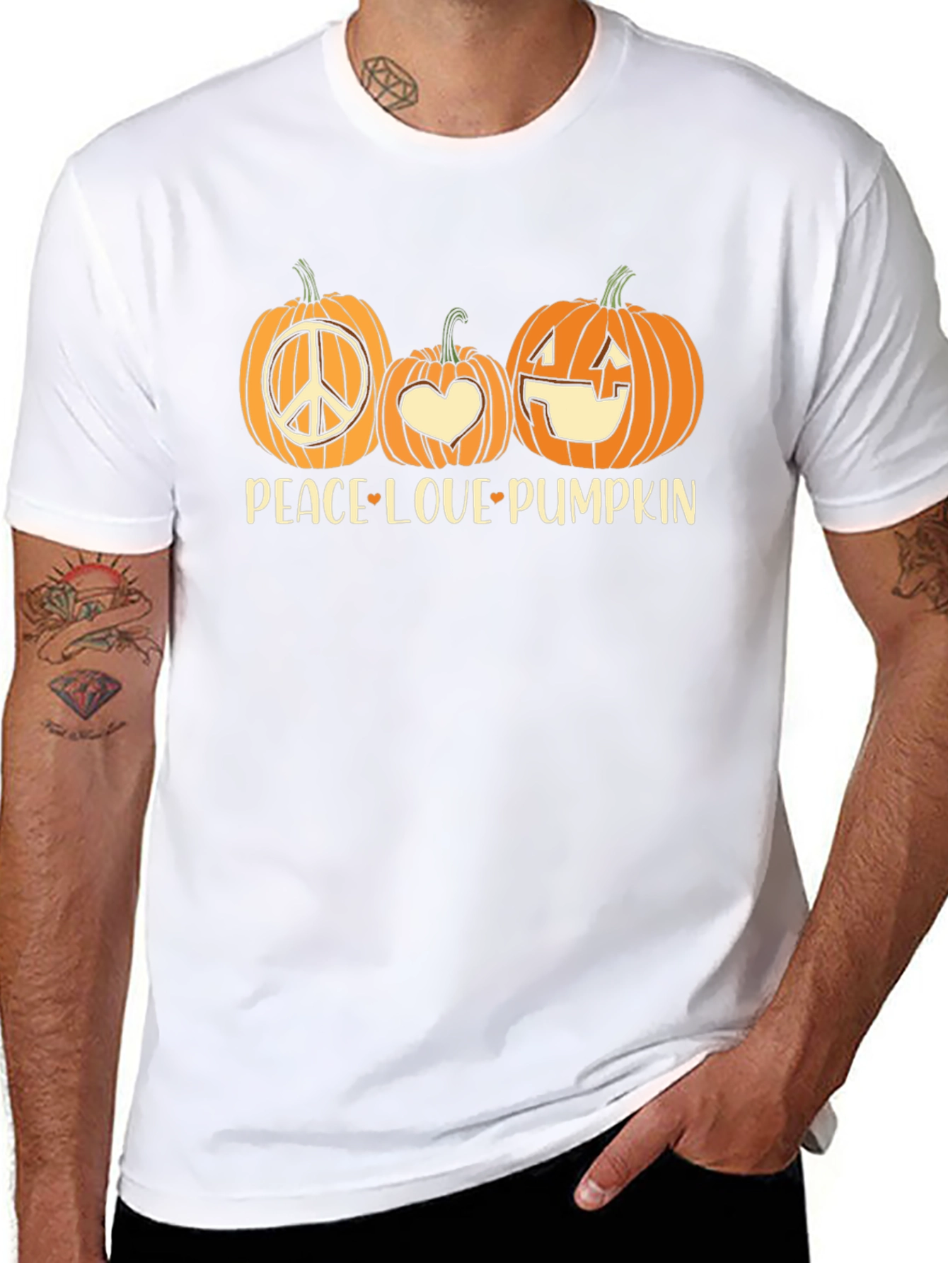 Peace Love Pumpkin Halloween T-Shirt