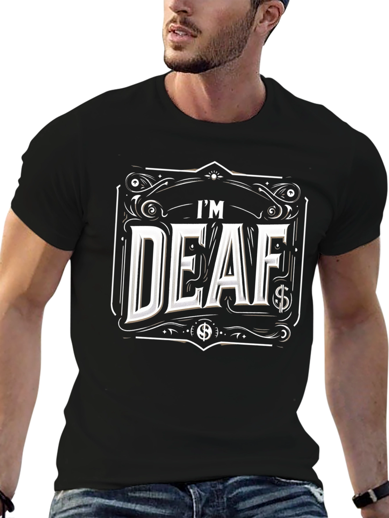 Im Deaf Graphic T-Shirt - Black Cotton Tee