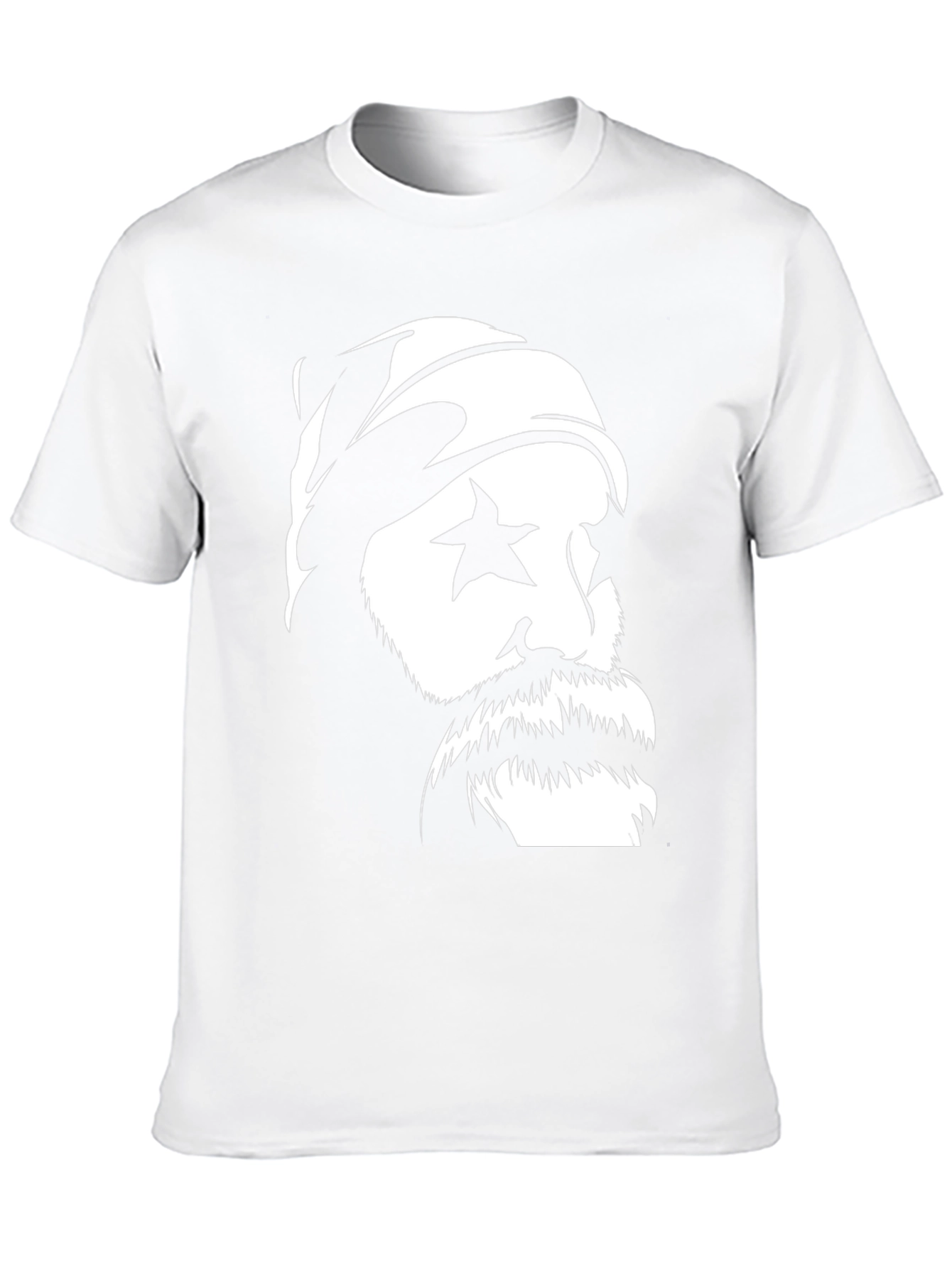Cool Graphic Tee: Star Eyed Bearded Man