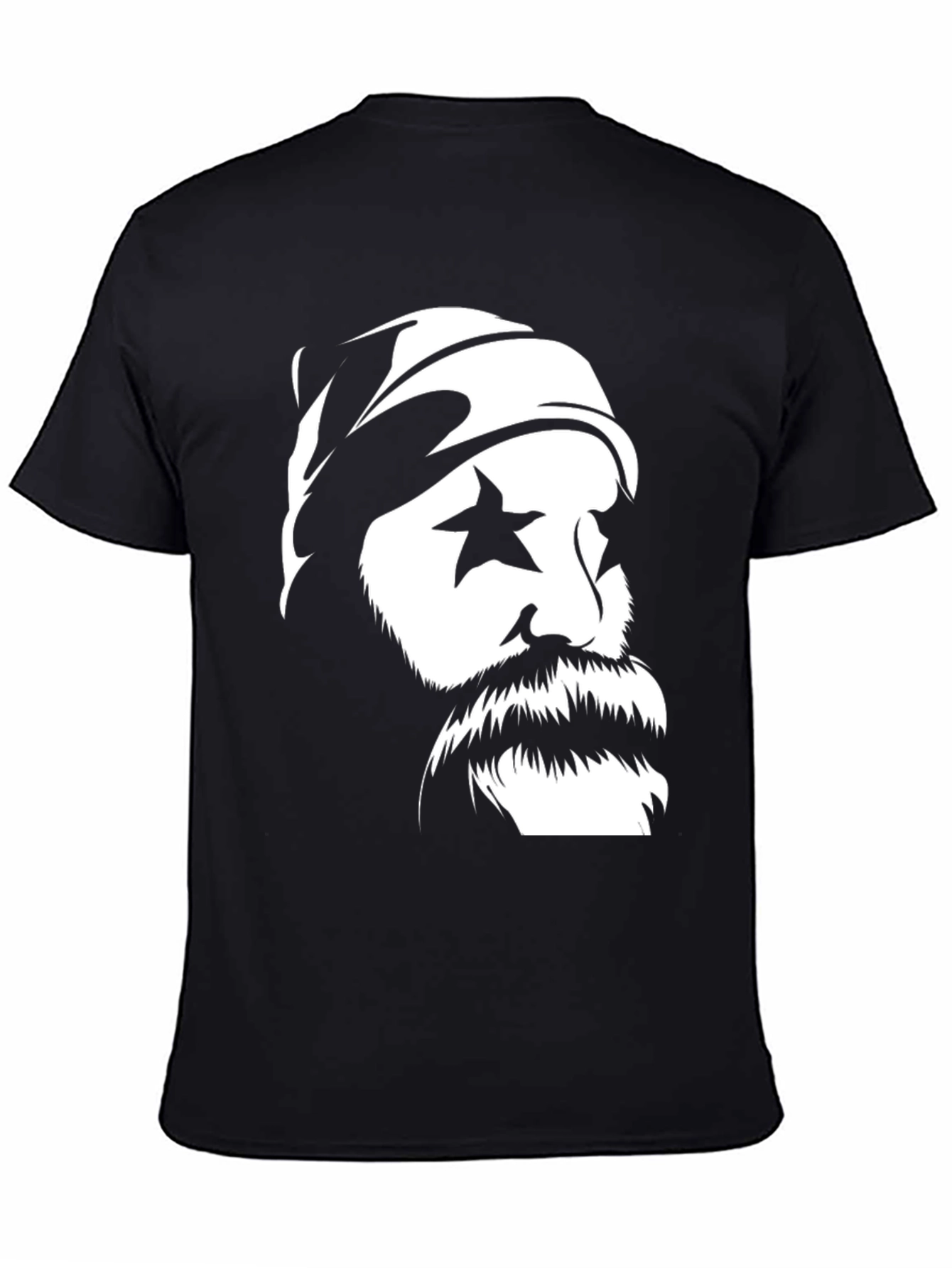 Cool Graphic Tee: Star Eyed Bearded Man