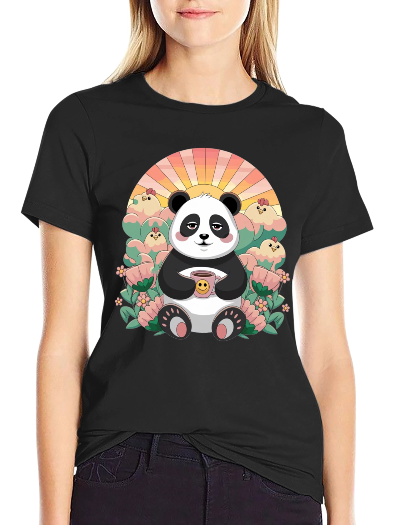 Lazy Panda Coffee T-Shirt - Relaxed Comfort