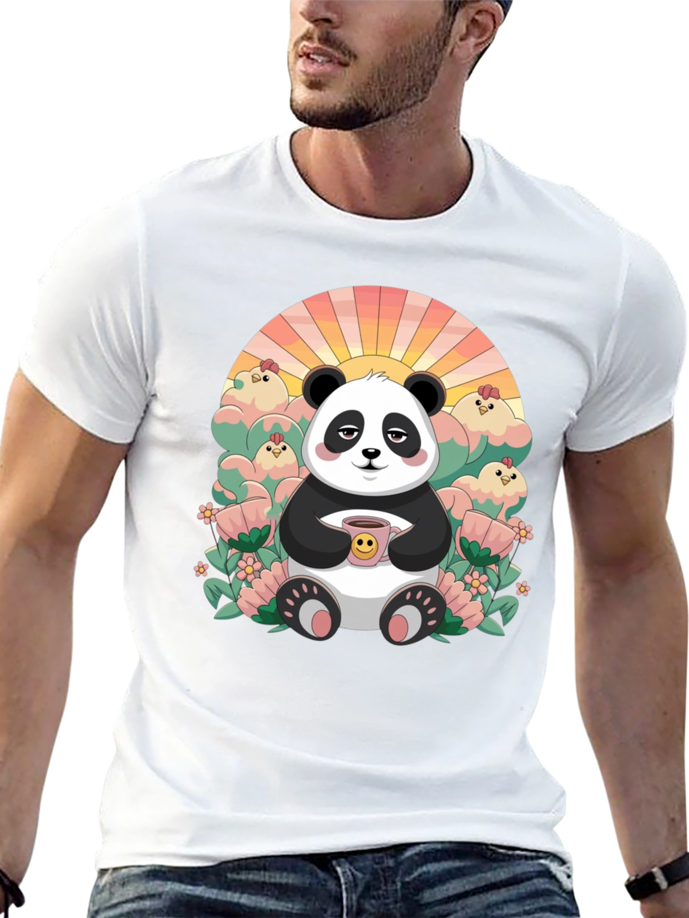 Lazy Panda Coffee T-Shirt - Relaxed Comfort