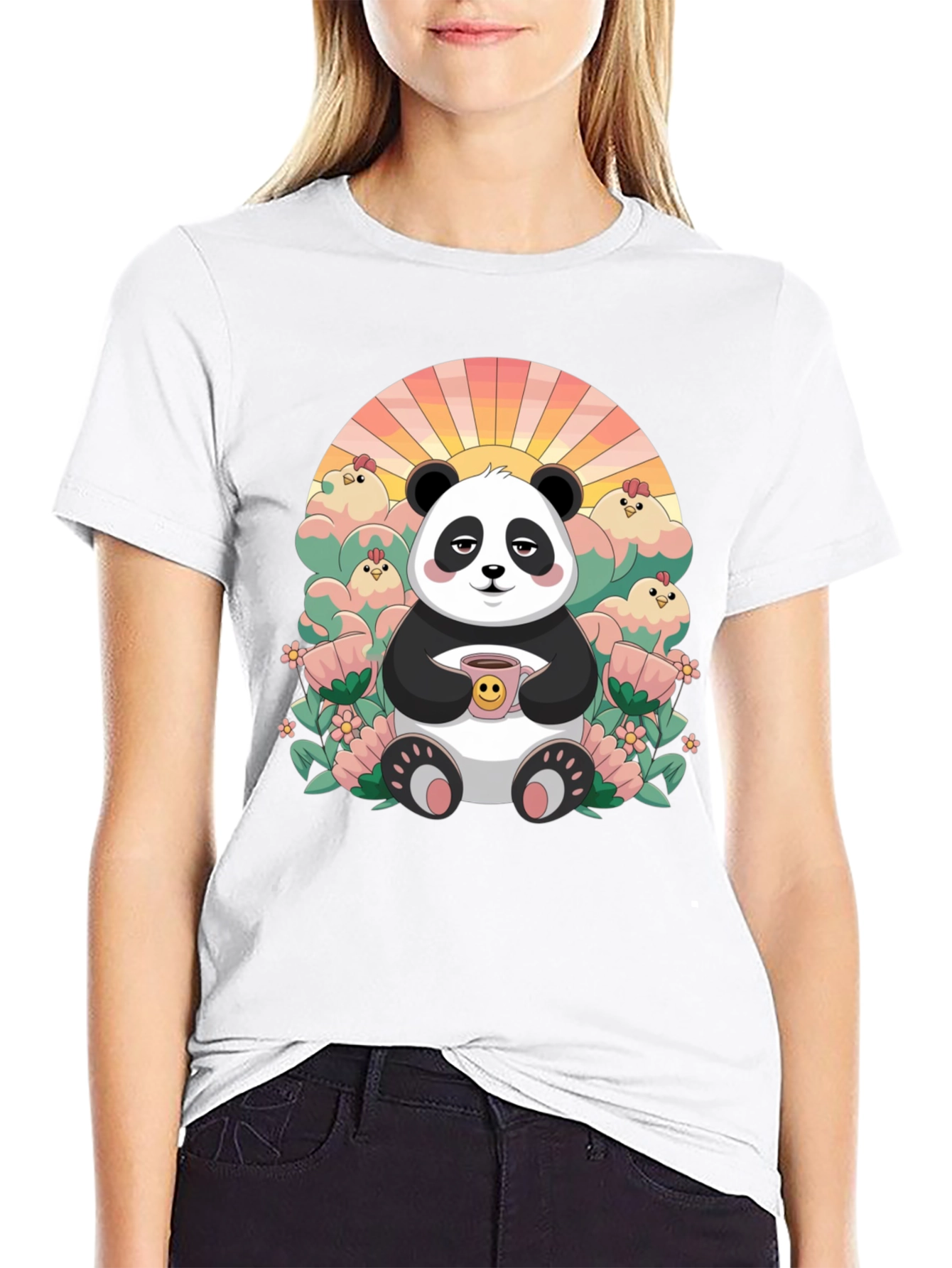 Lazy Panda Coffee T-Shirt - Relaxed Comfort