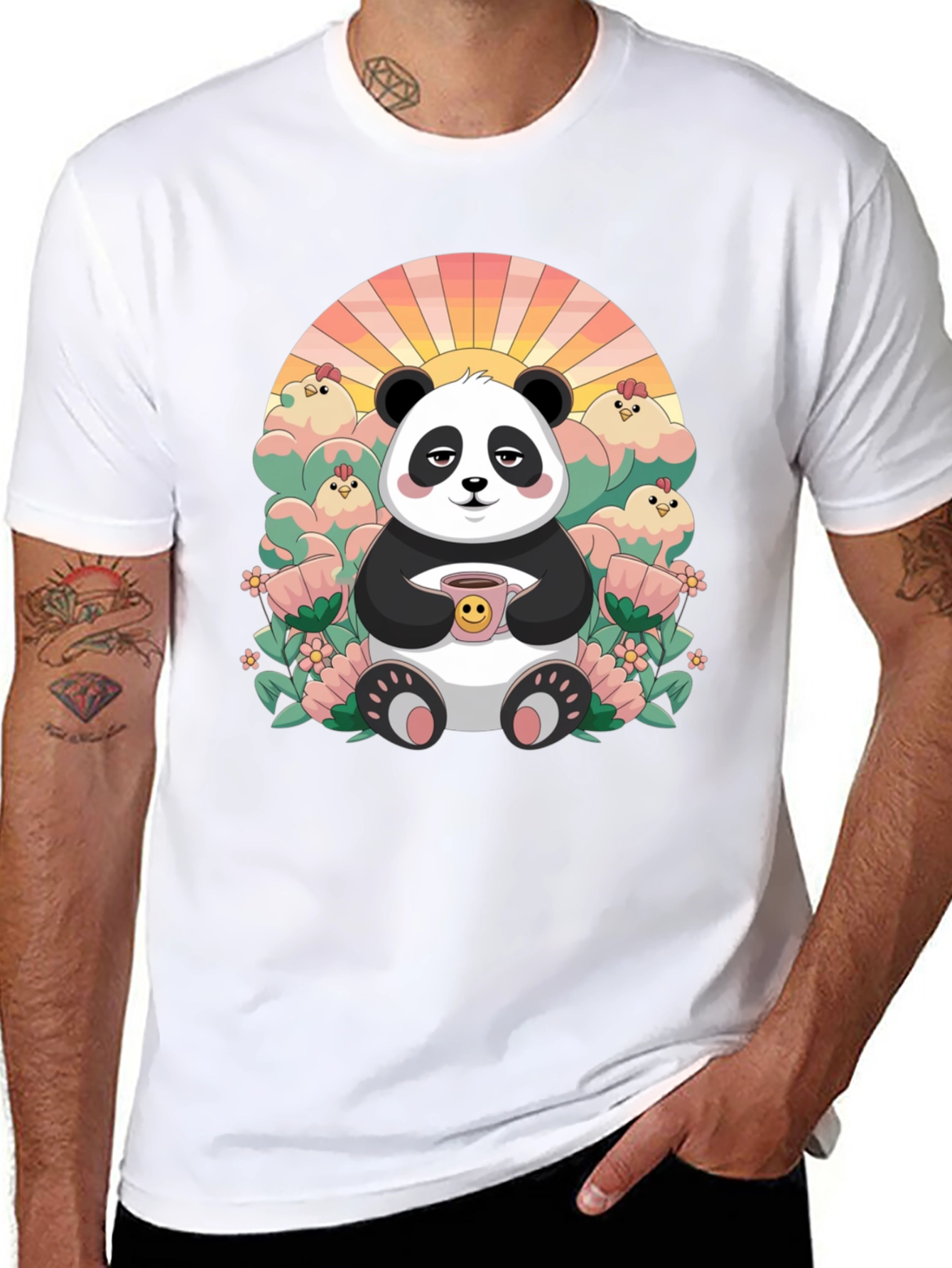 Lazy Panda Coffee T-Shirt - Relaxed Comfort