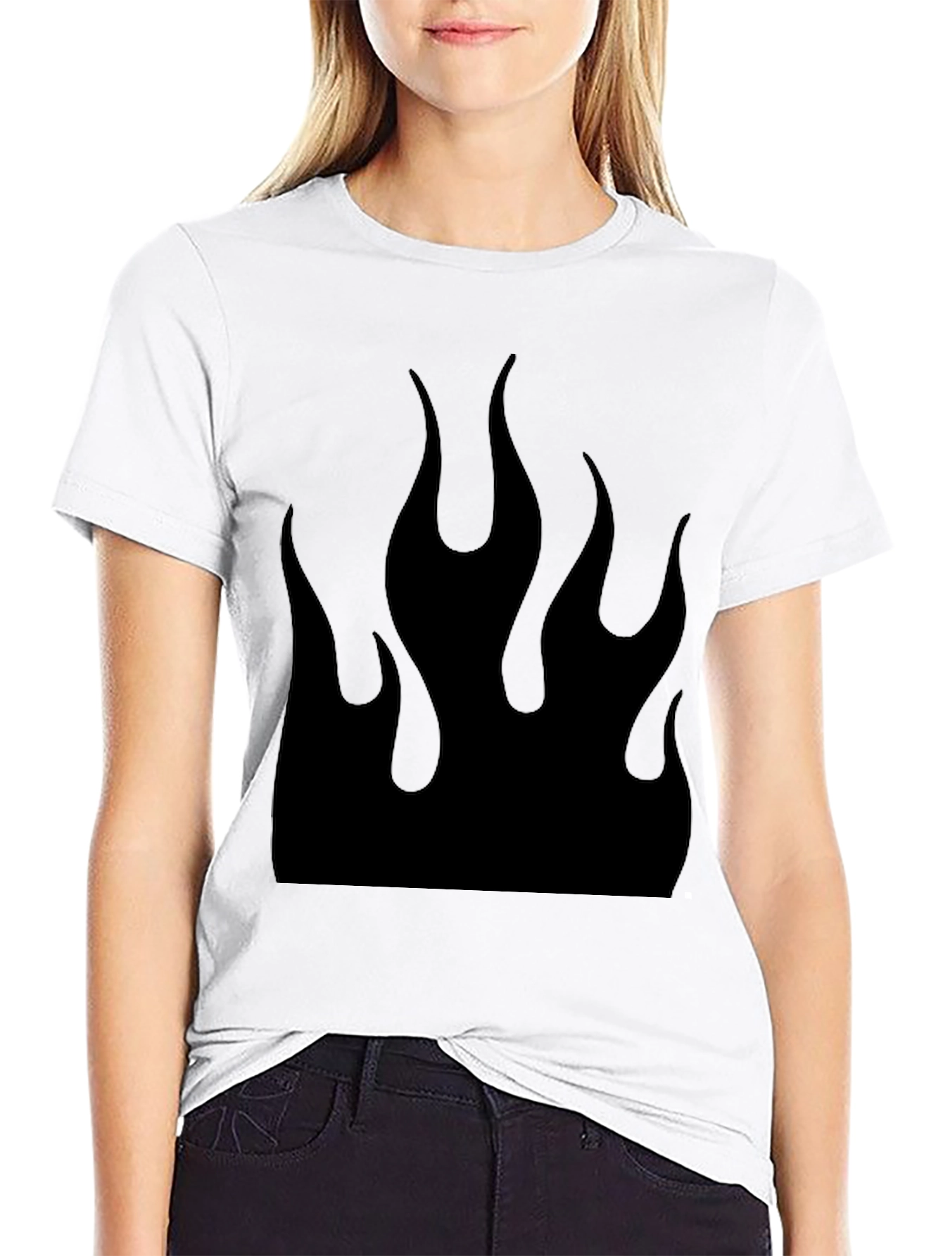 Black Flame Graphic Tee - Bold & Edgy Design
