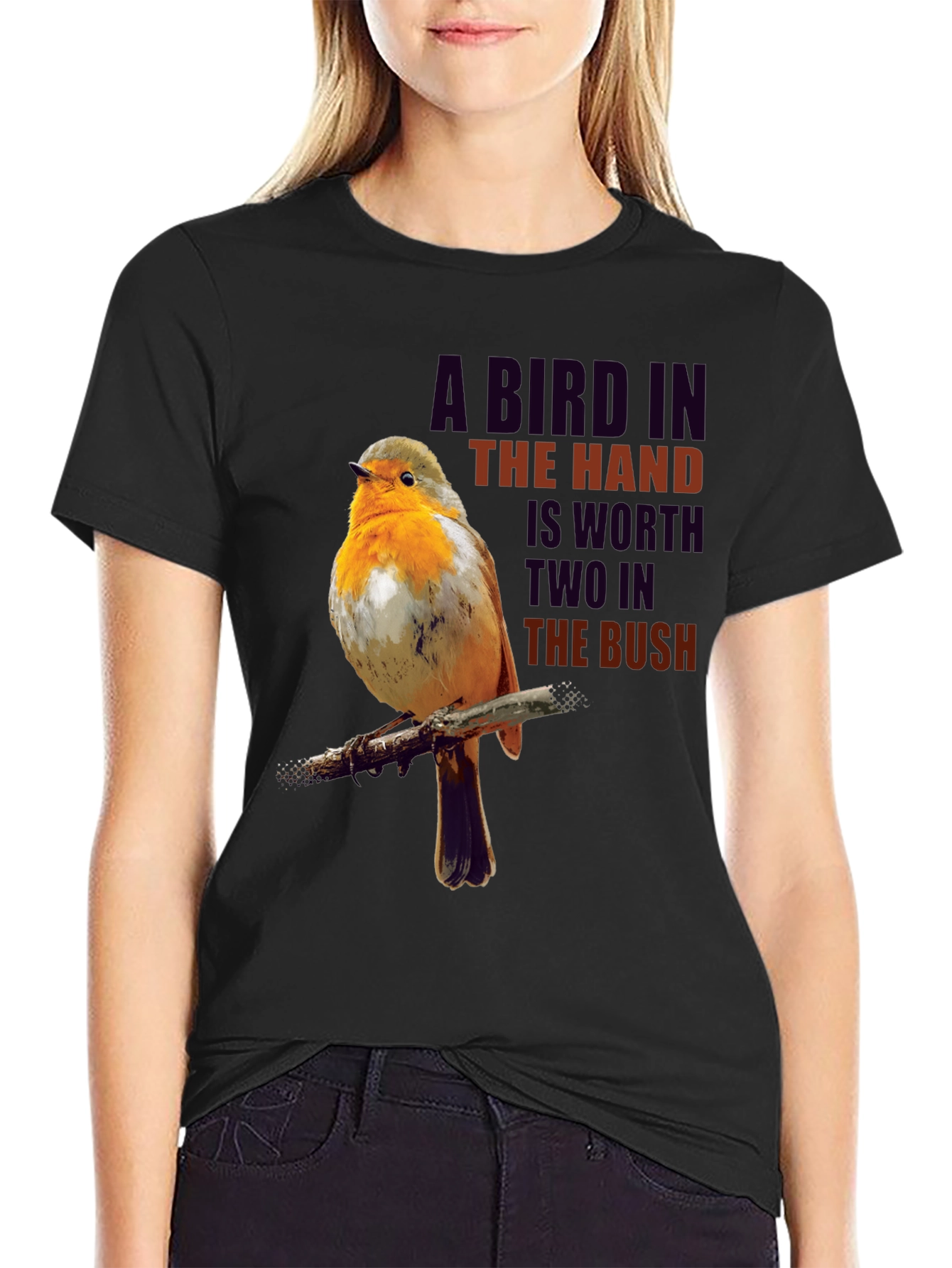 Bird in Hand T-Shirt - Proverb Graphic Tee
