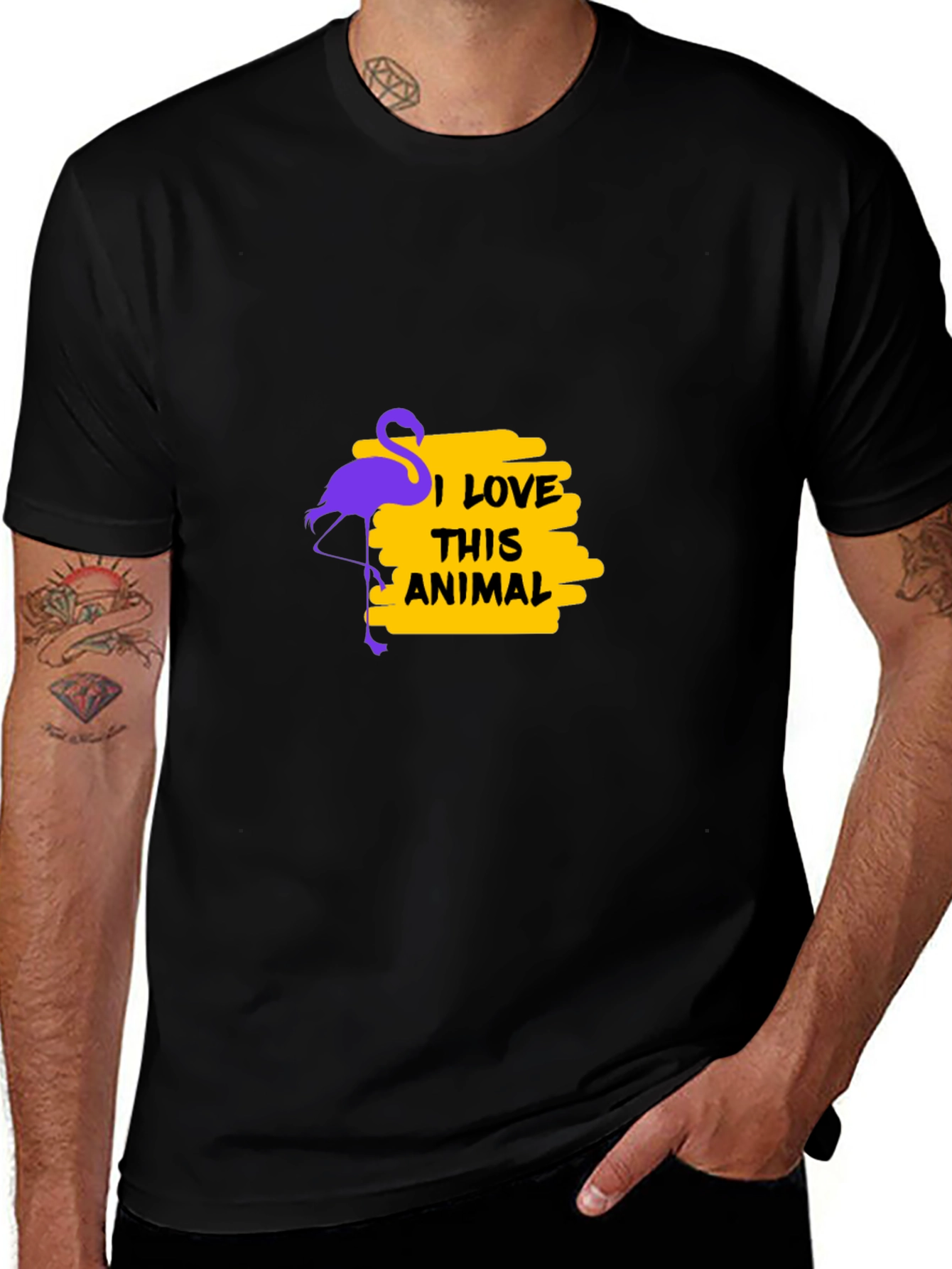 Flamingo Lover Black T-Shirt