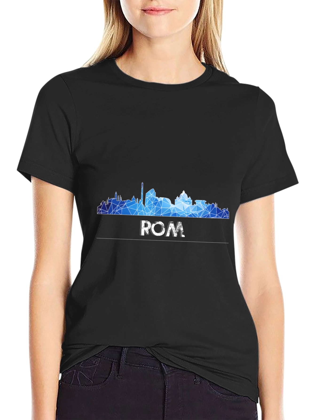Rome Skyline Graphic Tee - Geometric Print