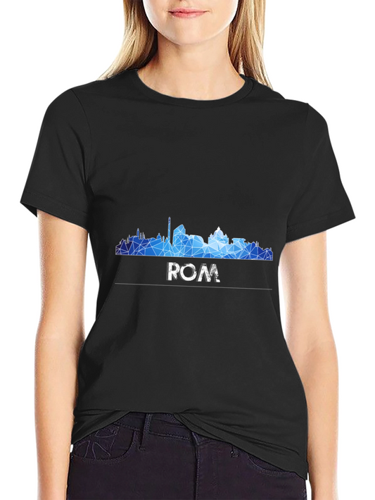 Rome Skyline Graphic Tee - Geometric Print