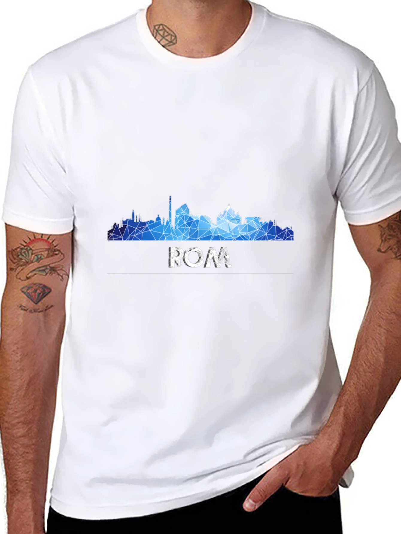 Rome Skyline Graphic Tee - Geometric Print