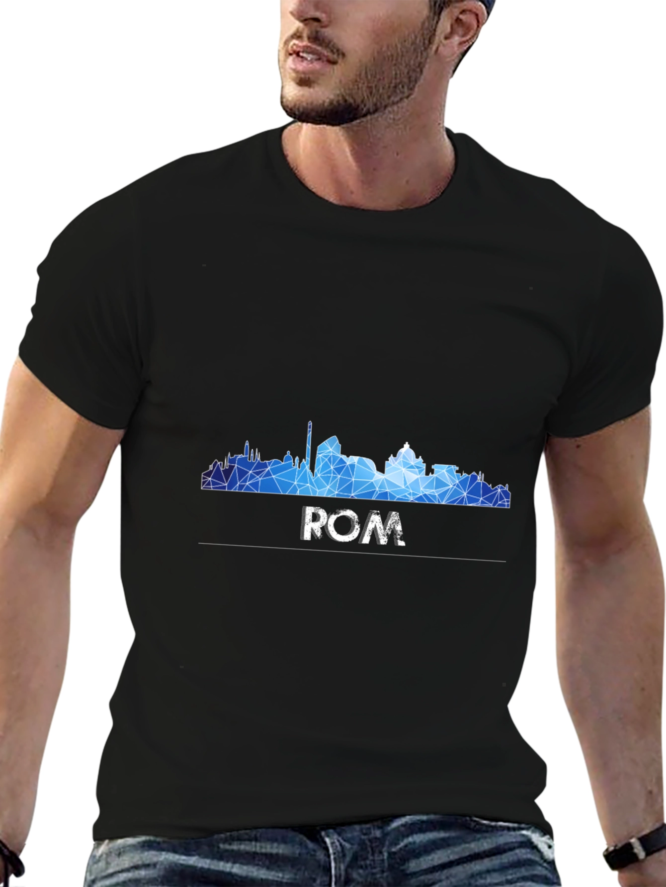 Rome Skyline Graphic Tee - Geometric Print