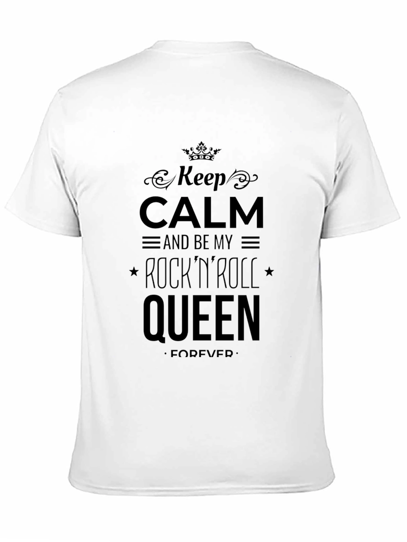 Keep Calm RocknRoll Queen Black Graphic T-Shirt