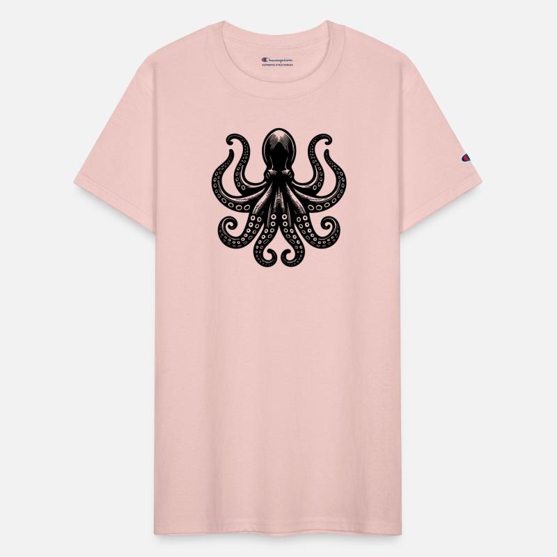 Octopus With Eight Arms And Suction Cups