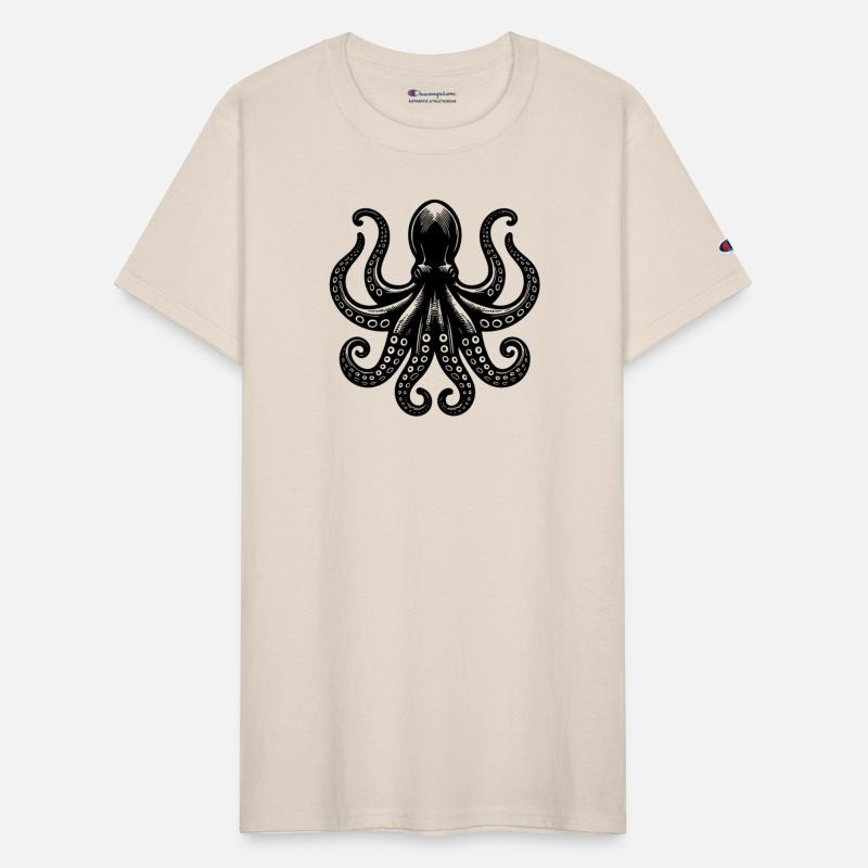 Octopus With Eight Arms And Suction Cups
