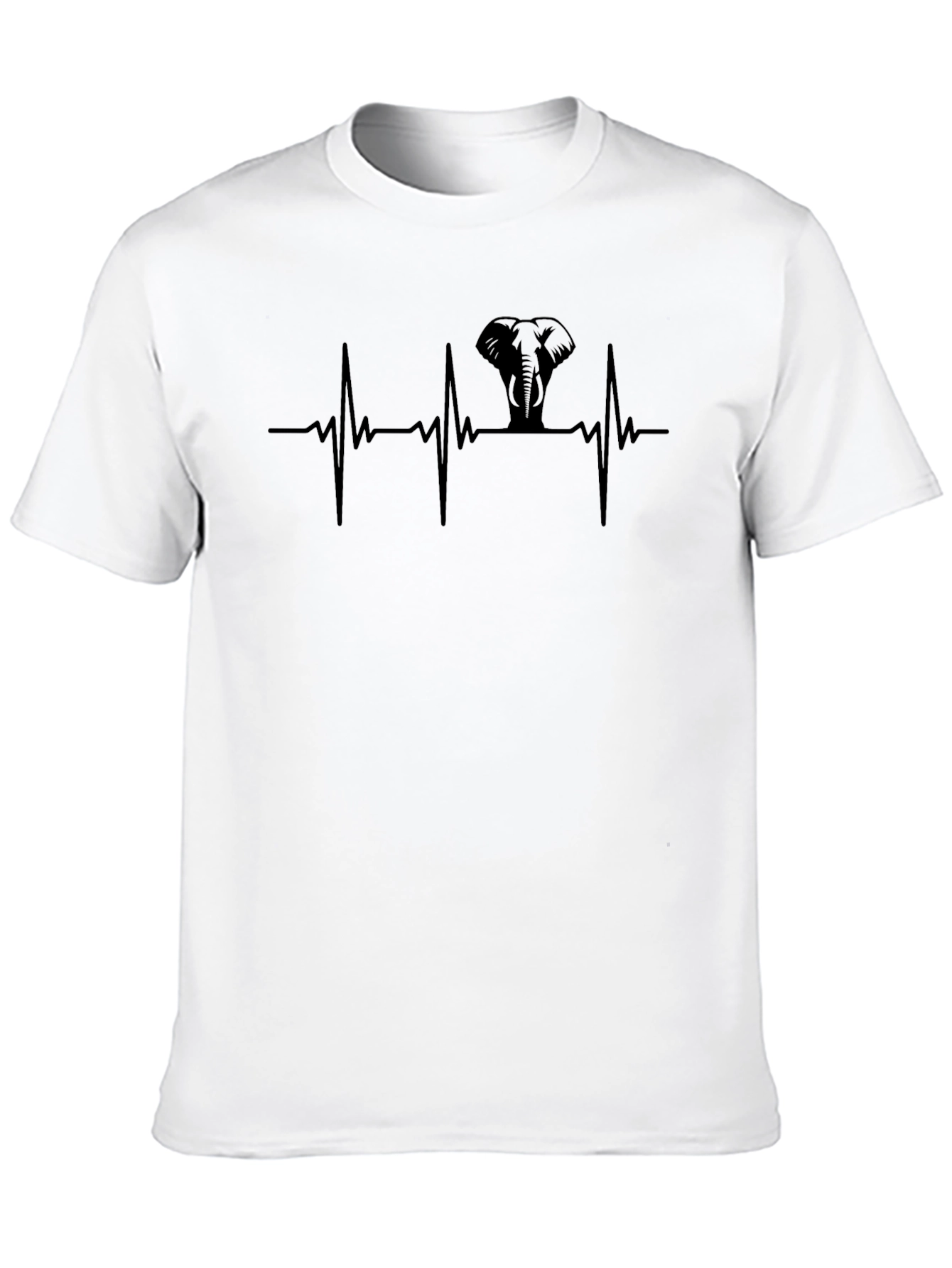 Elephant Heartbeat T-Shirt - Black