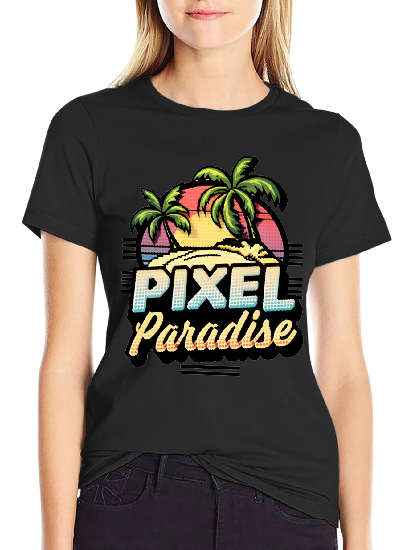 Pixel Paradise Retro Graphic T-Shirt