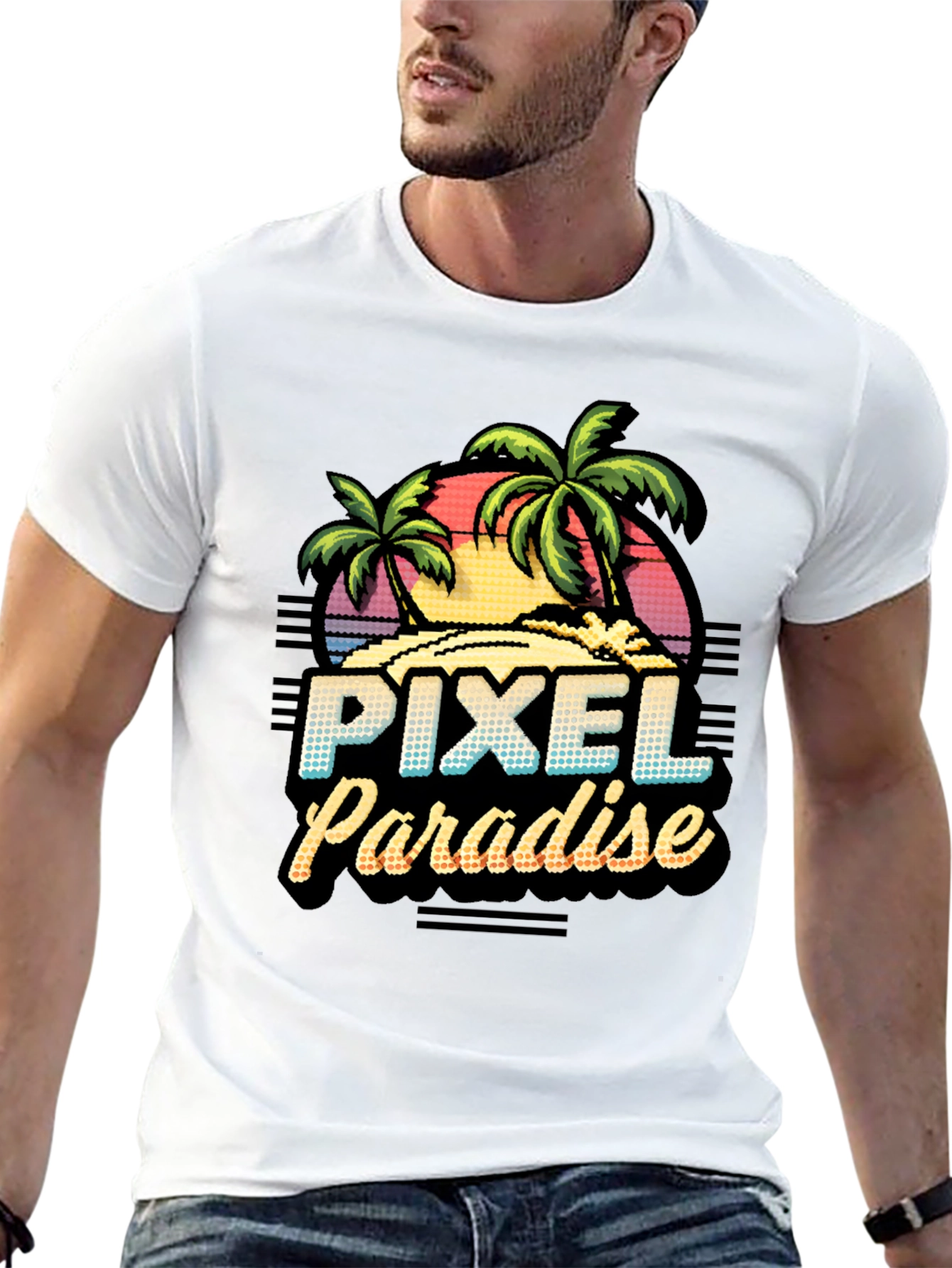 Pixel Paradise Retro Graphic T-Shirt