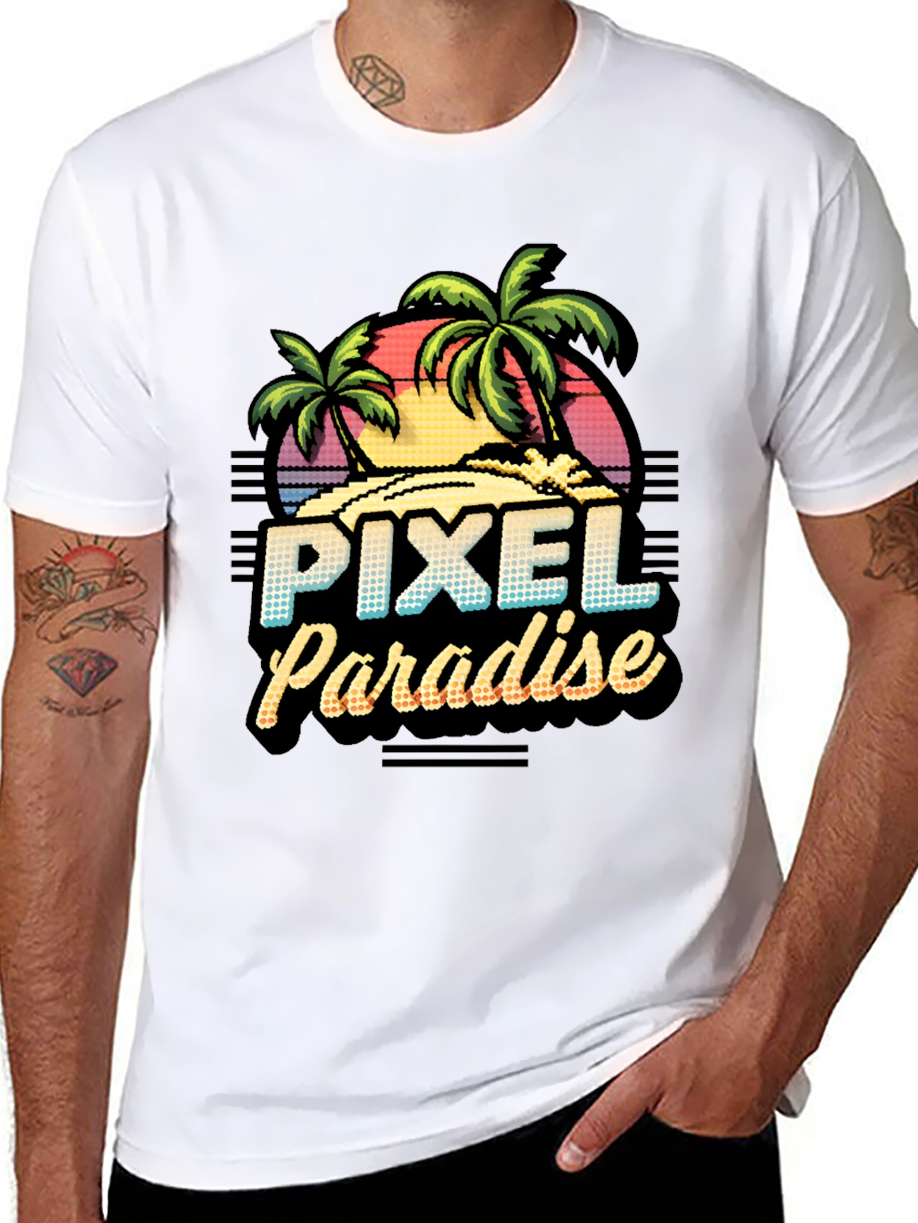 Pixel Paradise Retro Graphic T-Shirt
