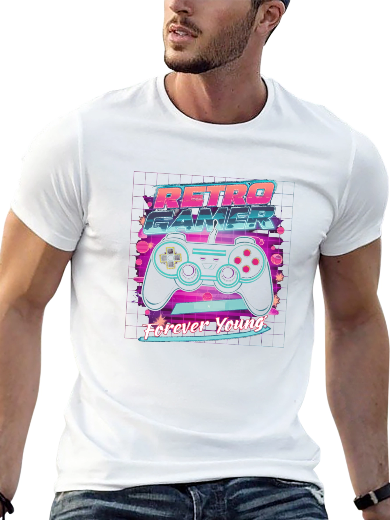 Retro Gamer T-Shirt - Forever Young Design
