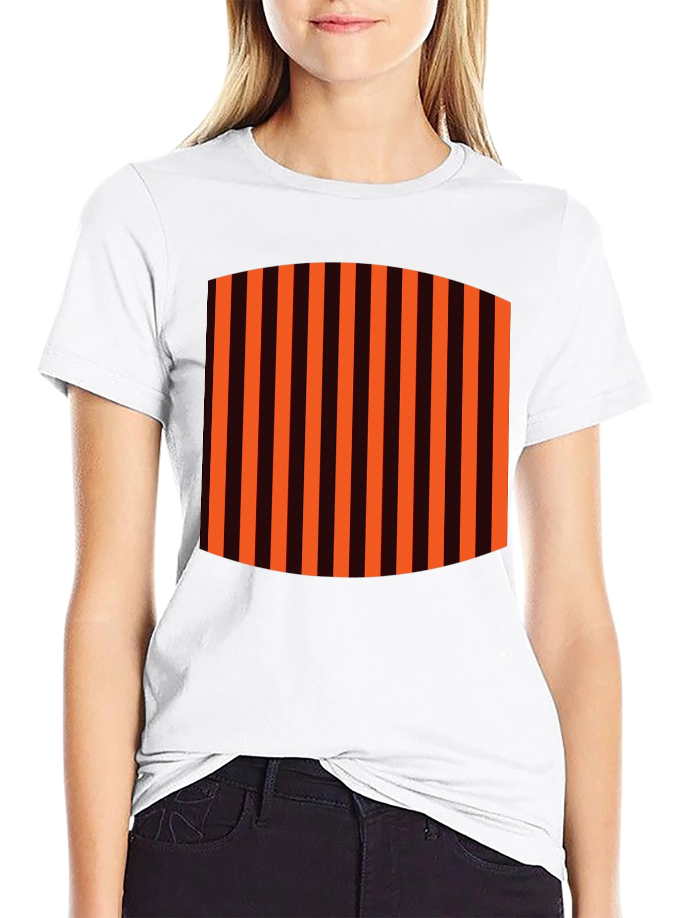 Striped Graphic Tee - Black