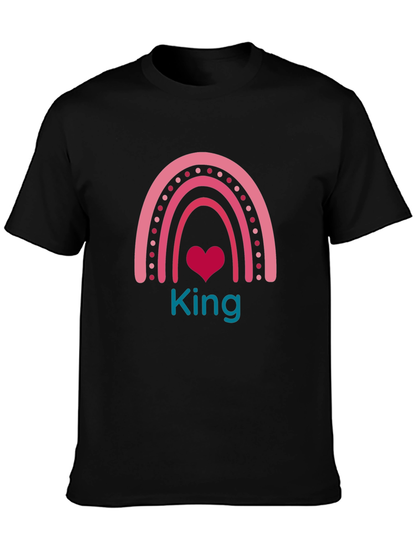 King Rainbow Heart Graphic Tee - Black