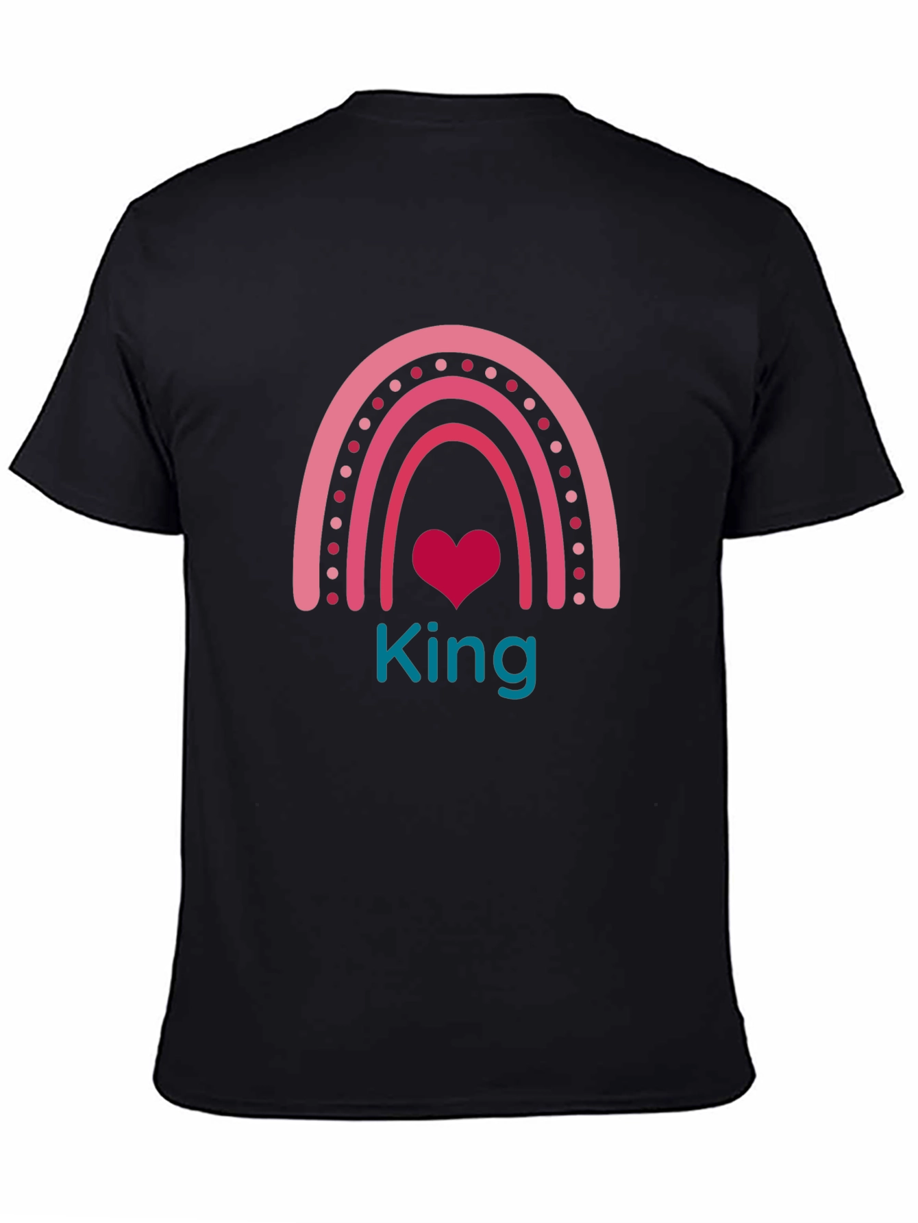 King Rainbow Heart Graphic Tee - Black