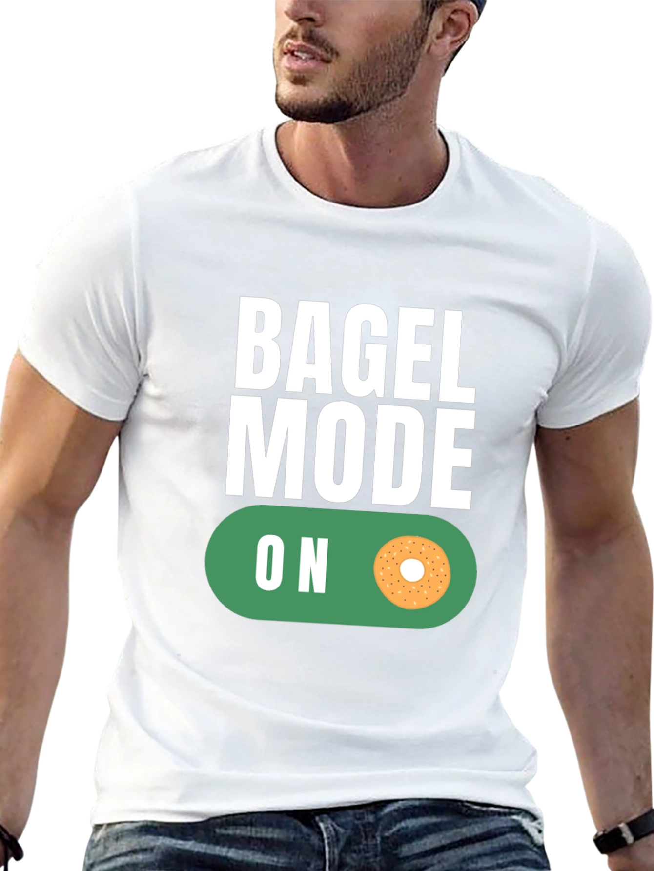 Bagel Mode On Graphic Tee - Black