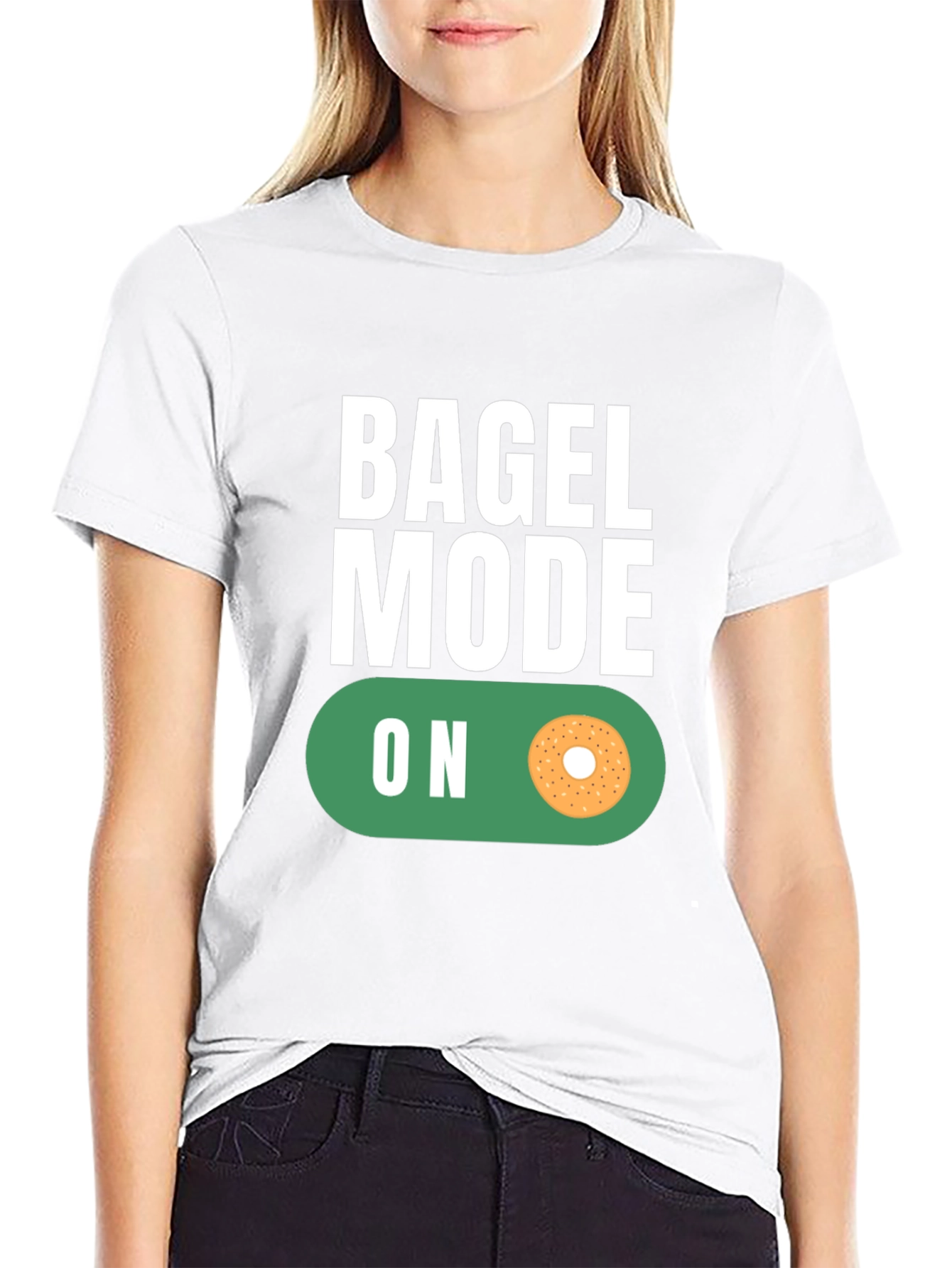 Bagel Mode On Graphic Tee - Black